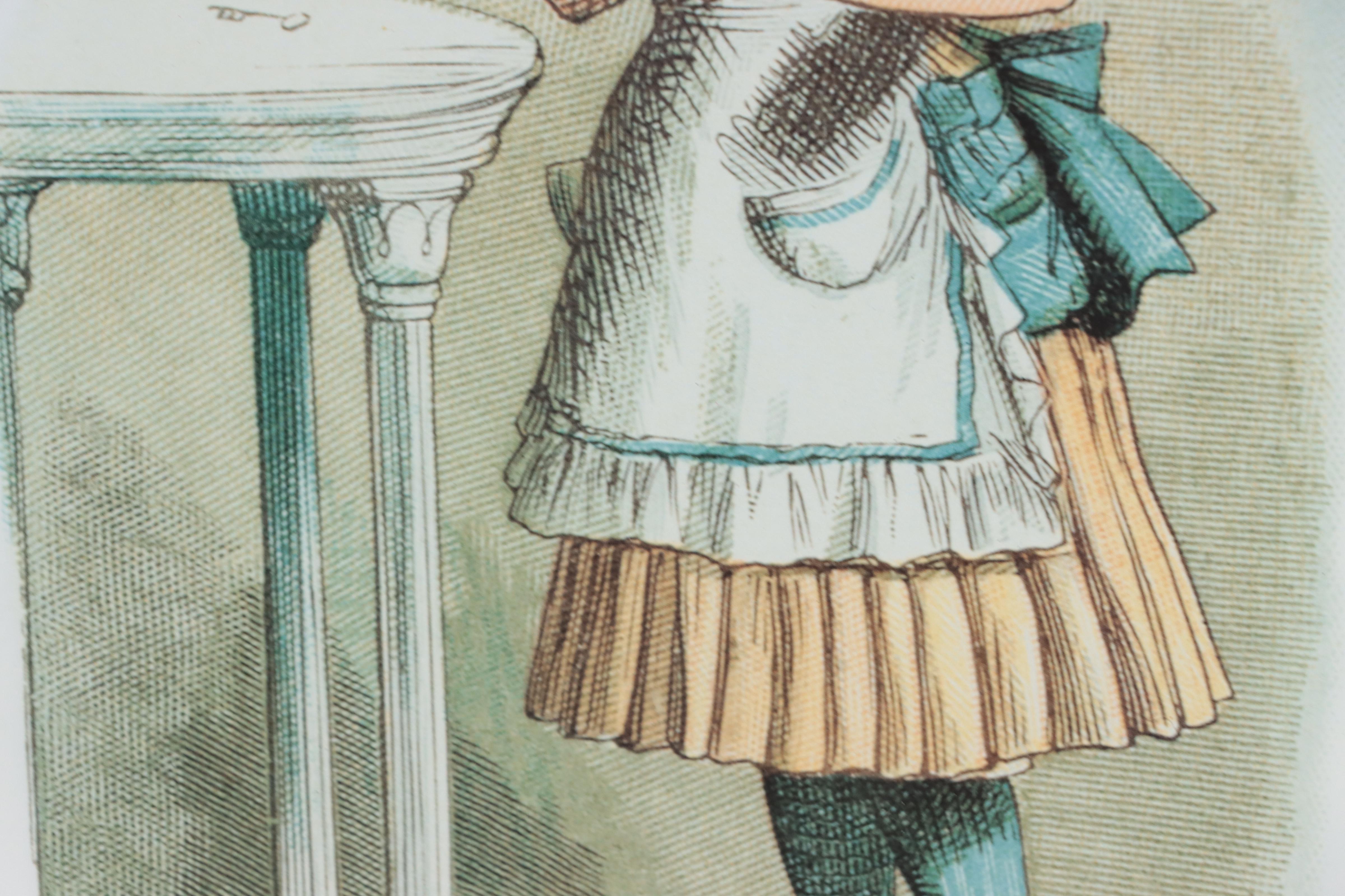 Offset Lithograph After John Tenniel "How Alice Grew Tall"