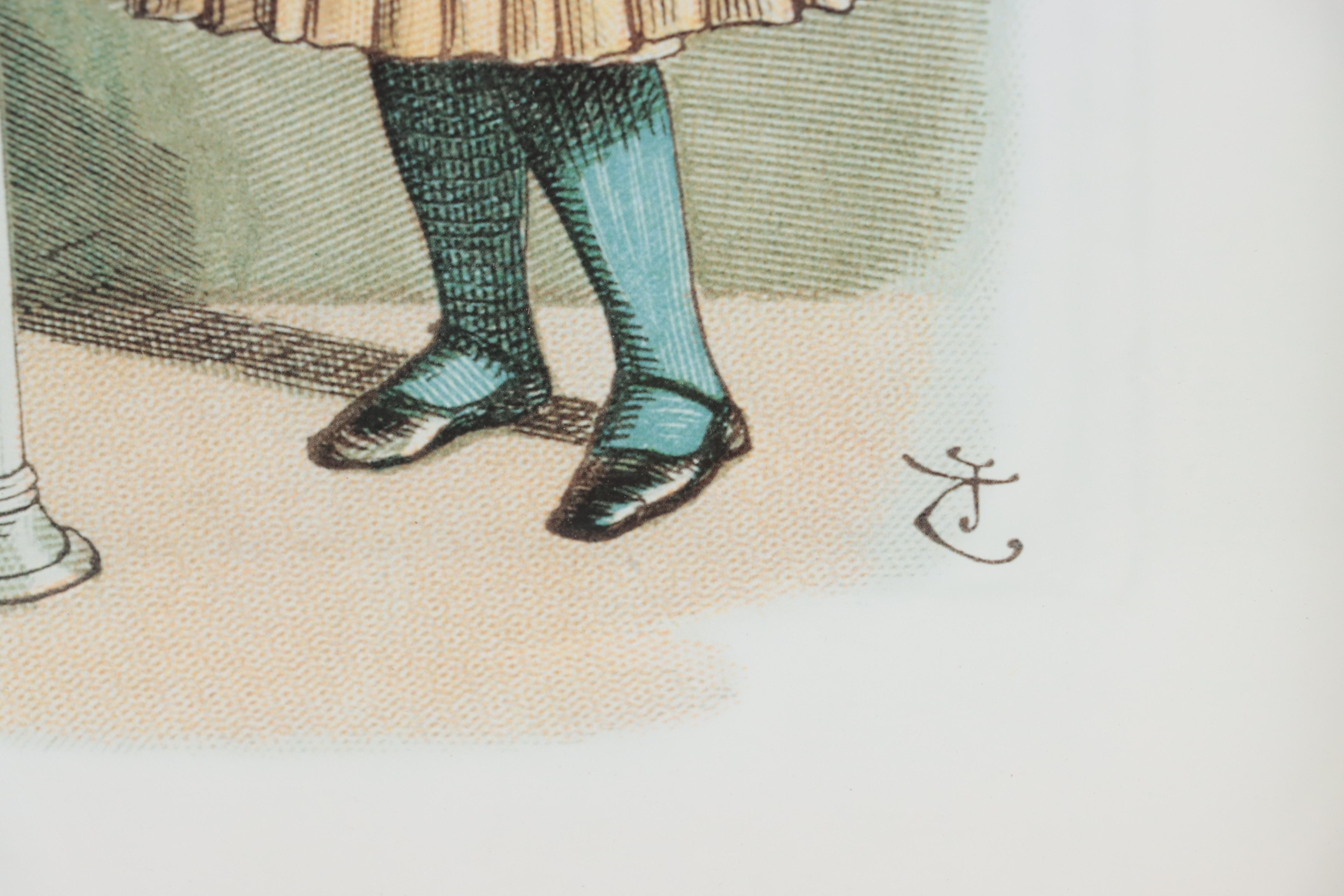 Offset Lithograph After John Tenniel "How Alice Grew Tall"