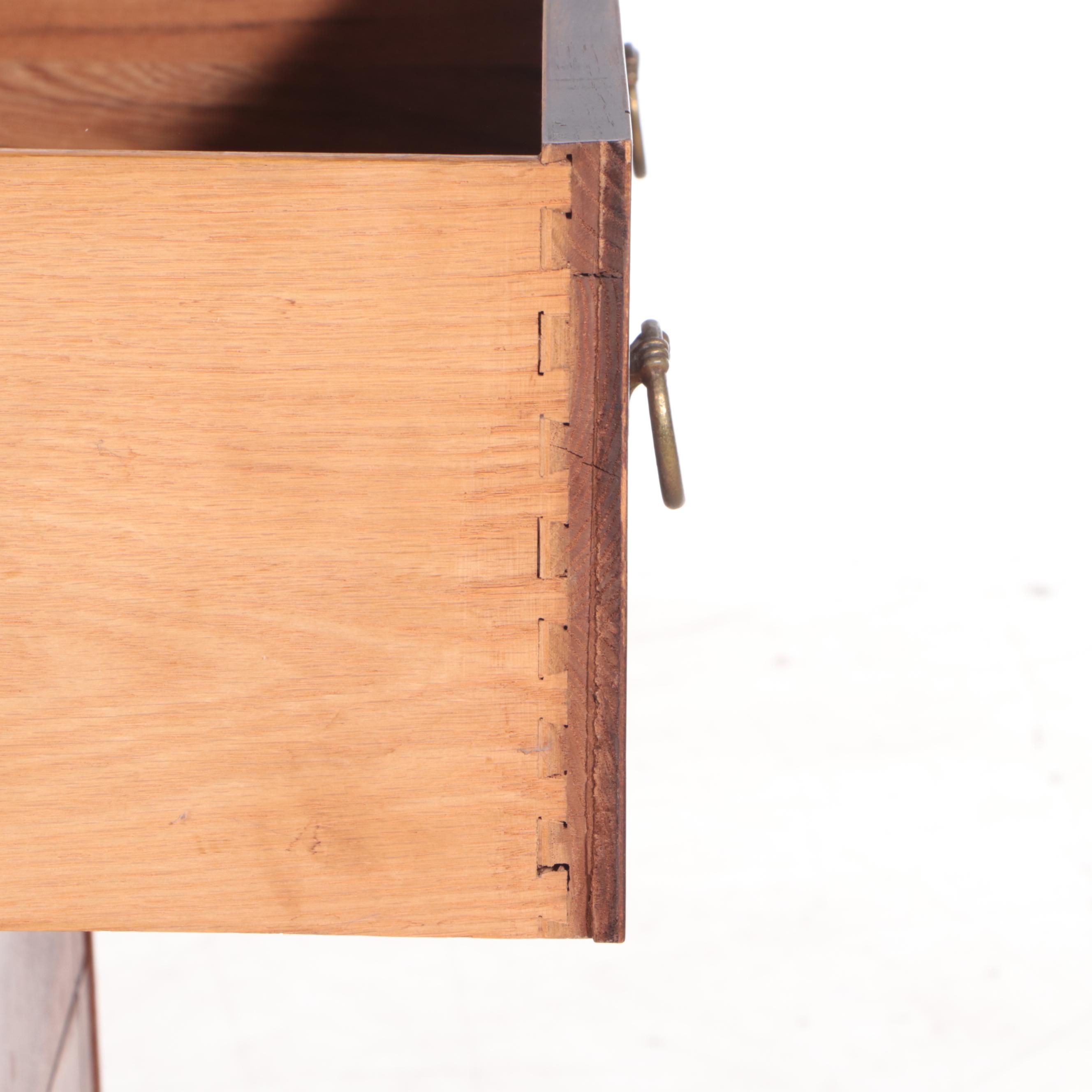 Figured Walnut Chest of Drawers with Ring Pulls, Mid-20th Century