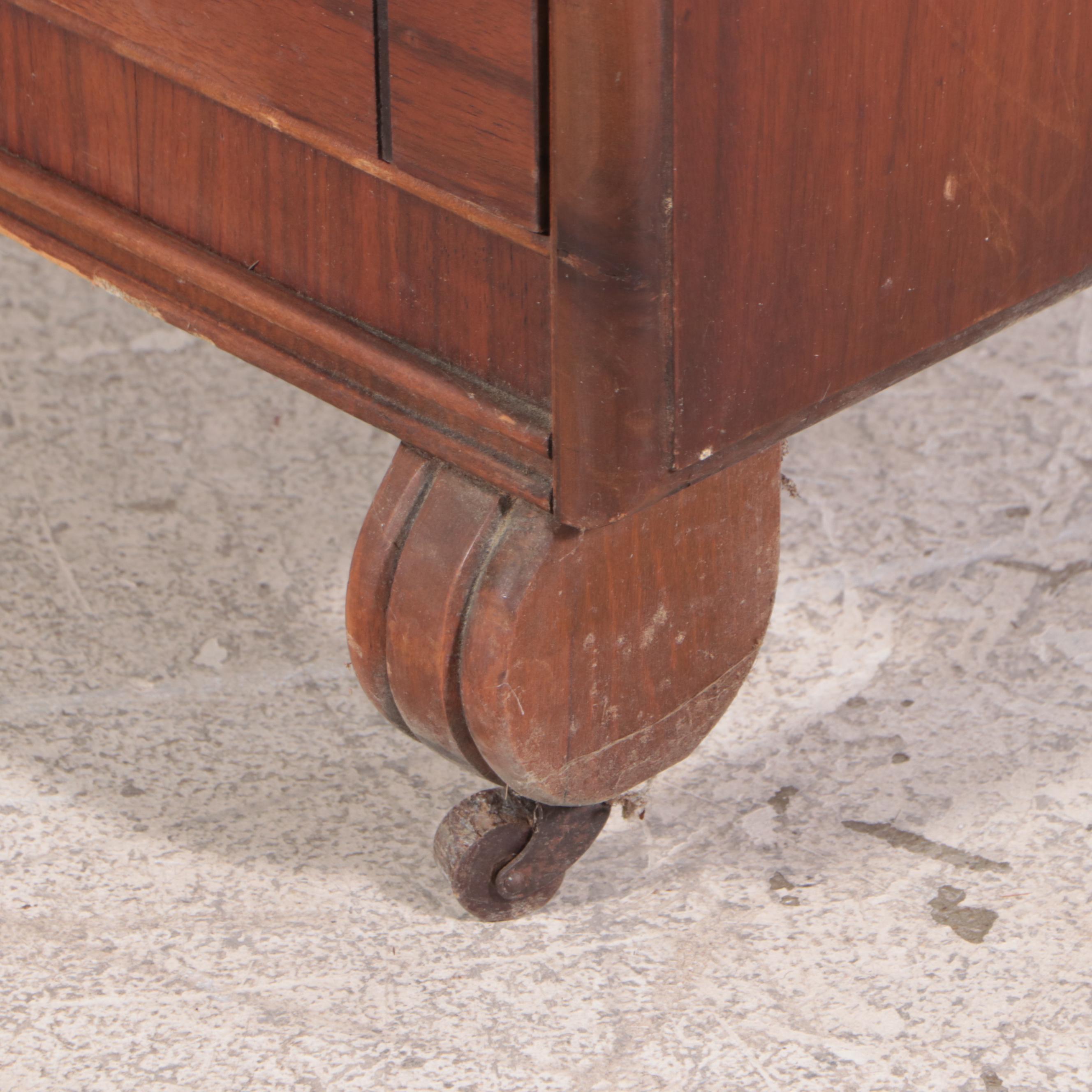 Figured Walnut Chest of Drawers with Ring Pulls, Mid-20th Century
