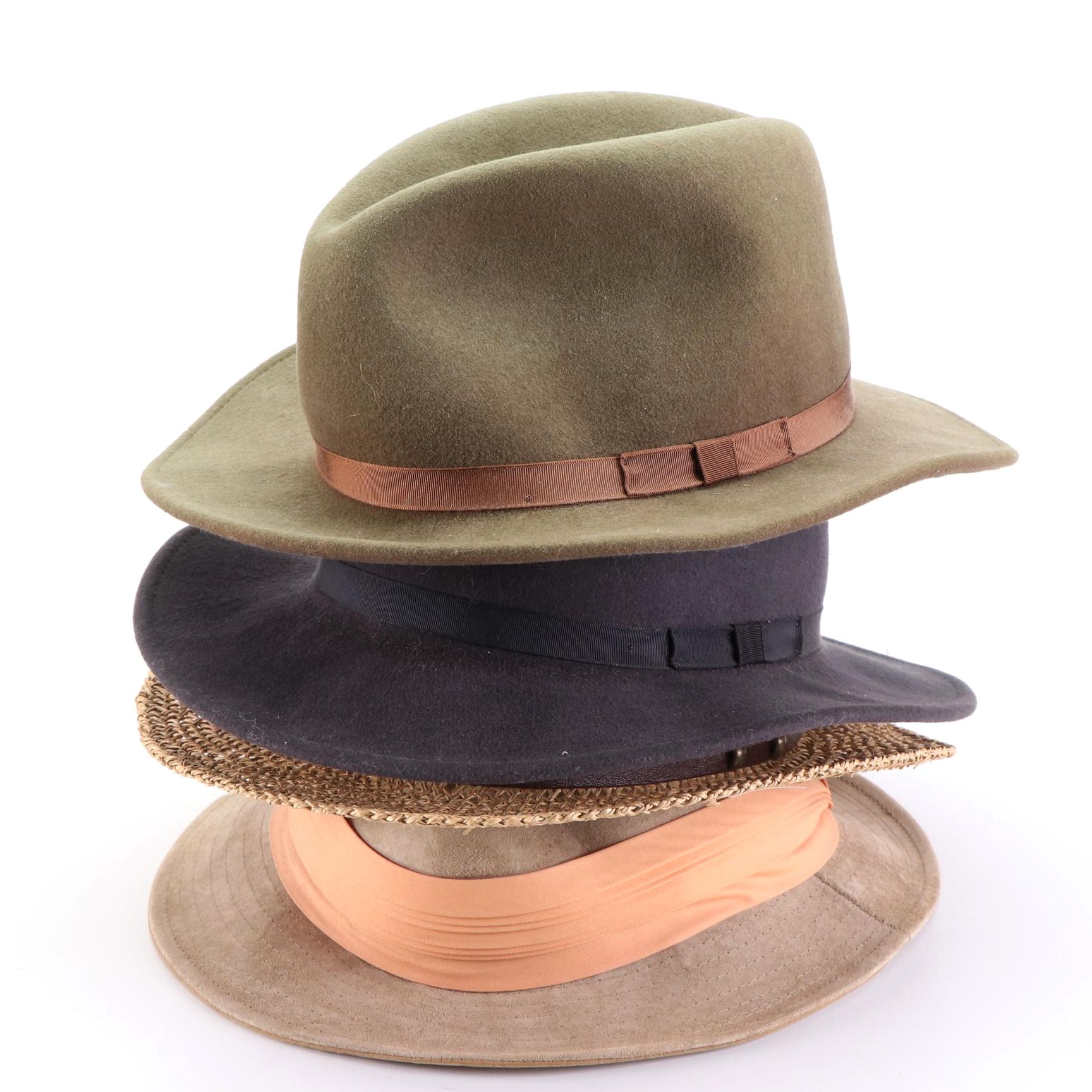 Country Gentleman Fedoras in Wool Felt and Straw and Non Plus Ultra Suede Fedora