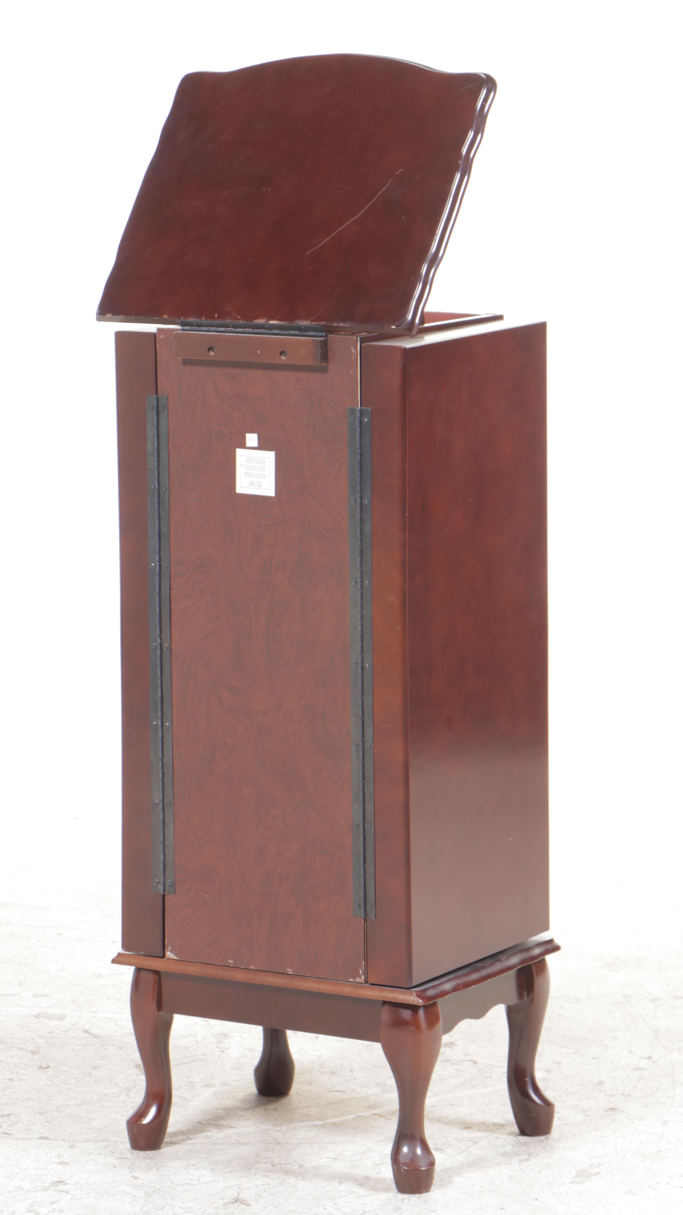 L. Powell Co. Queen Anne Style Mahogany-Stained Jewelry Cabinet