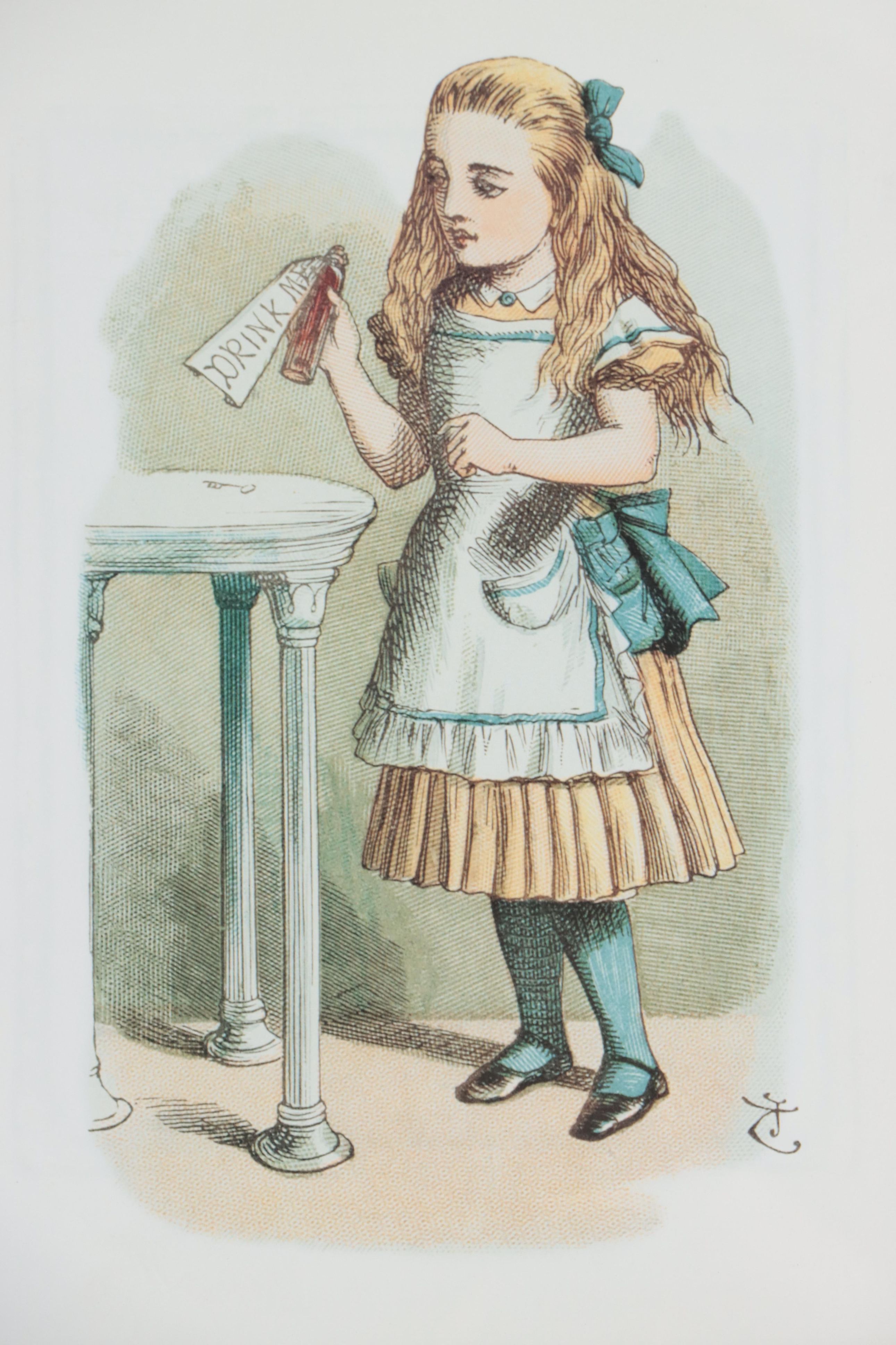 Offset Lithograph After John Tenniel "How Alice Grew Tall"