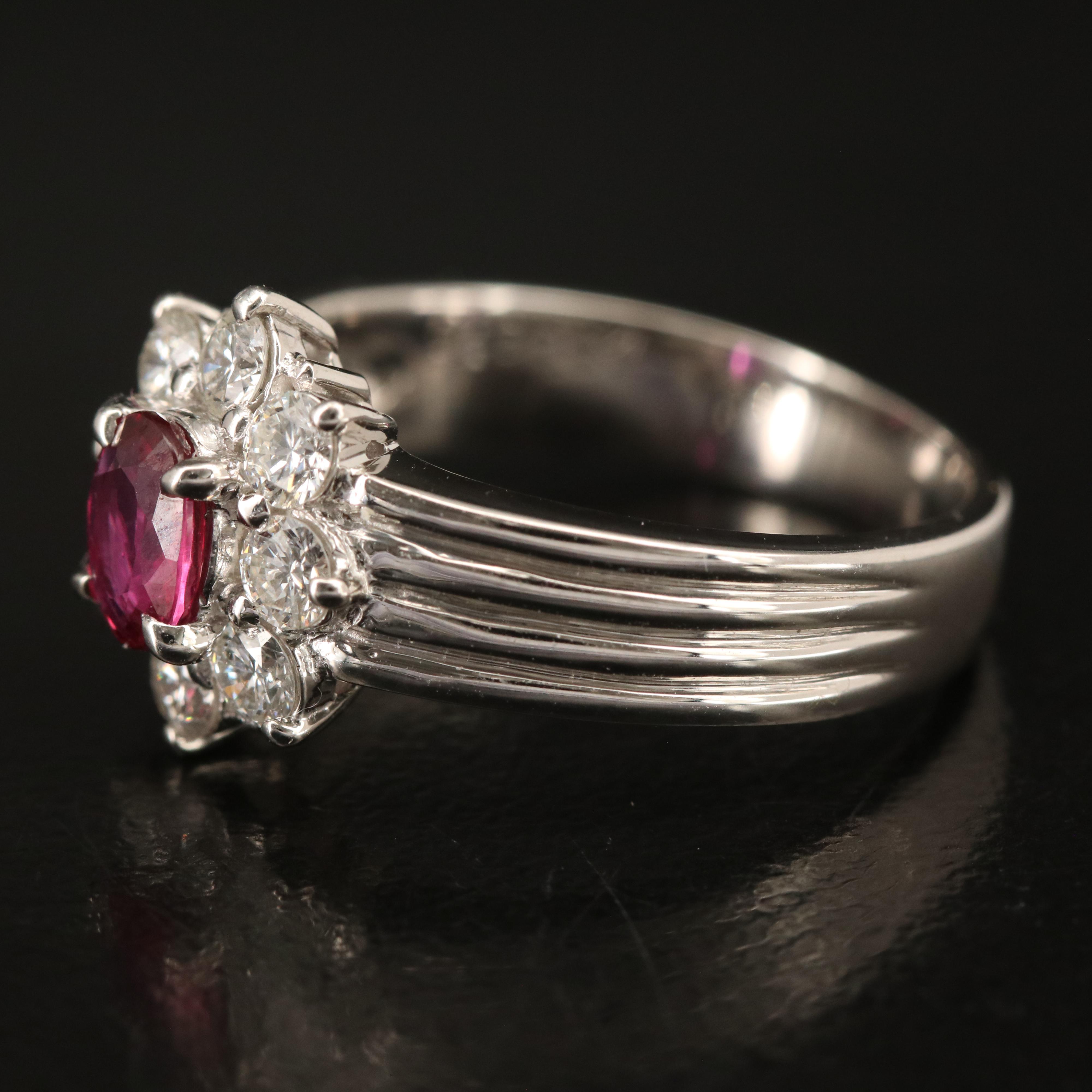 Platinum Ruby and Diamond Ring
