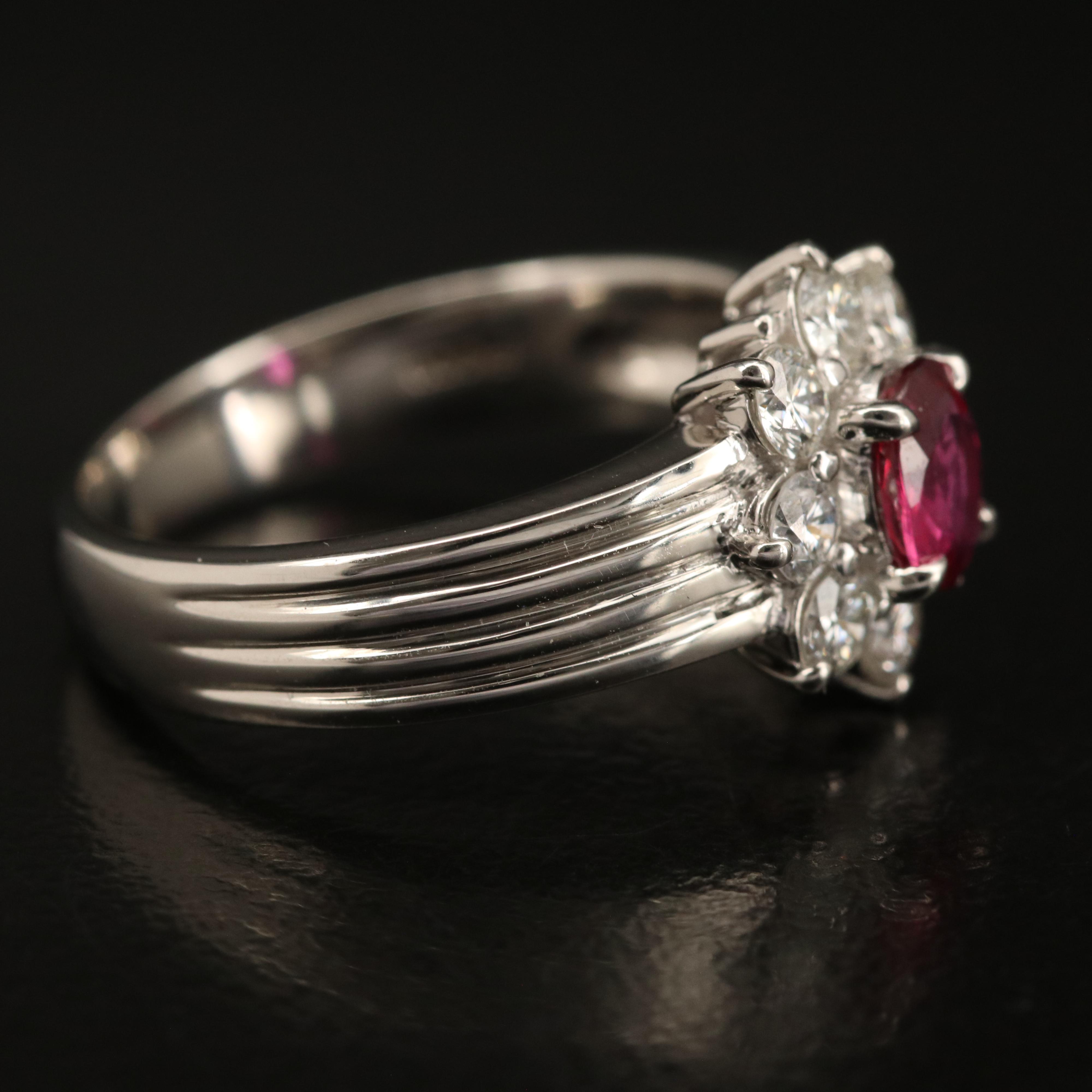 Platinum Ruby and Diamond Ring