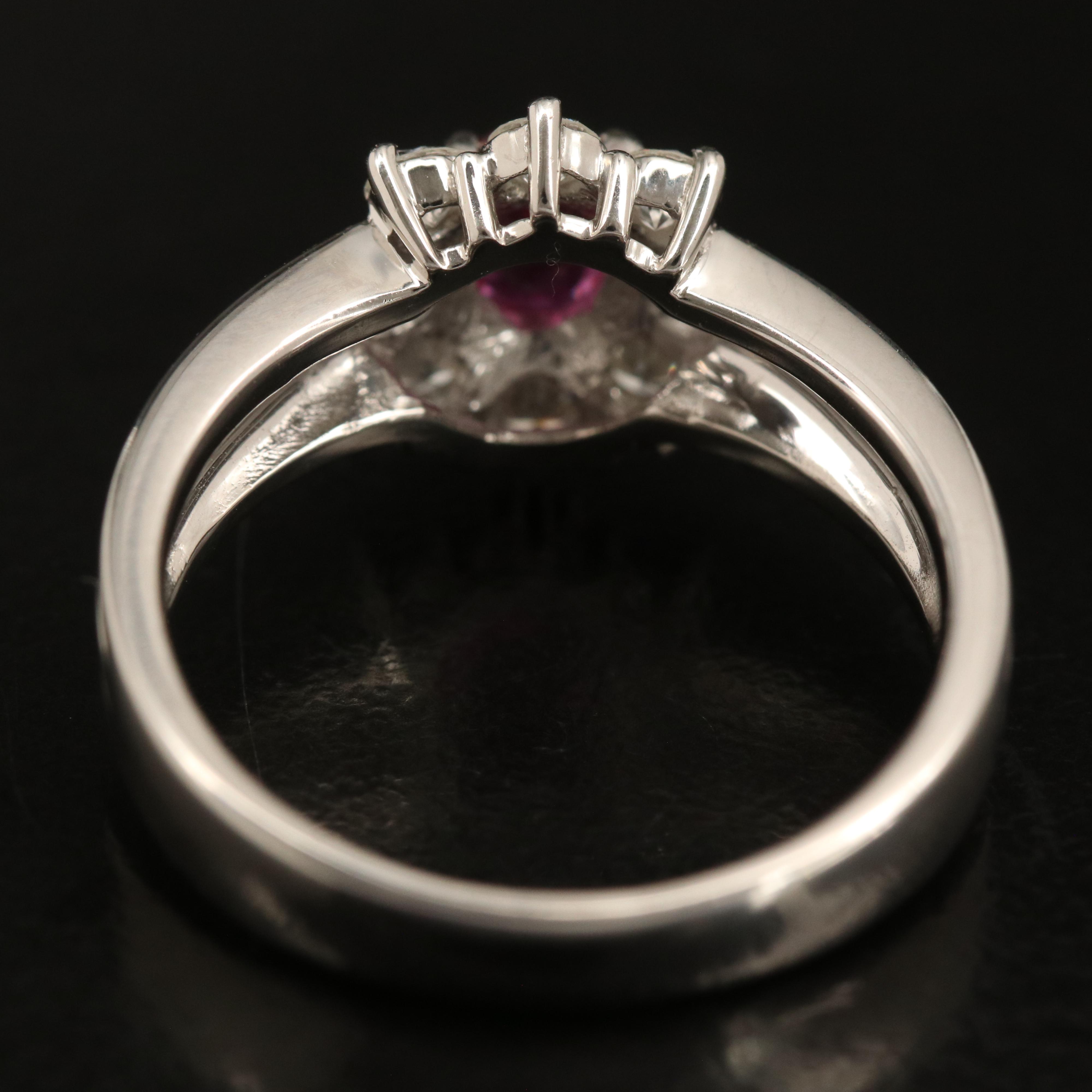 Platinum Ruby and Diamond Ring