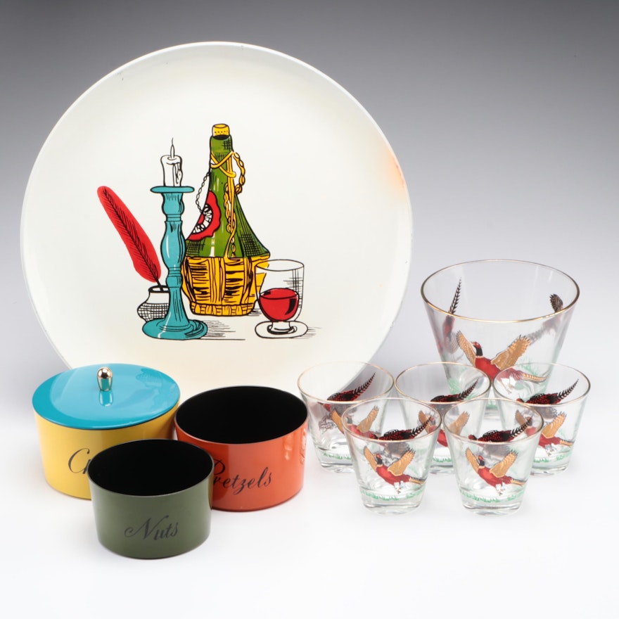 Art Mark Melamine Tray with Other Snack Set and Cocktail Set