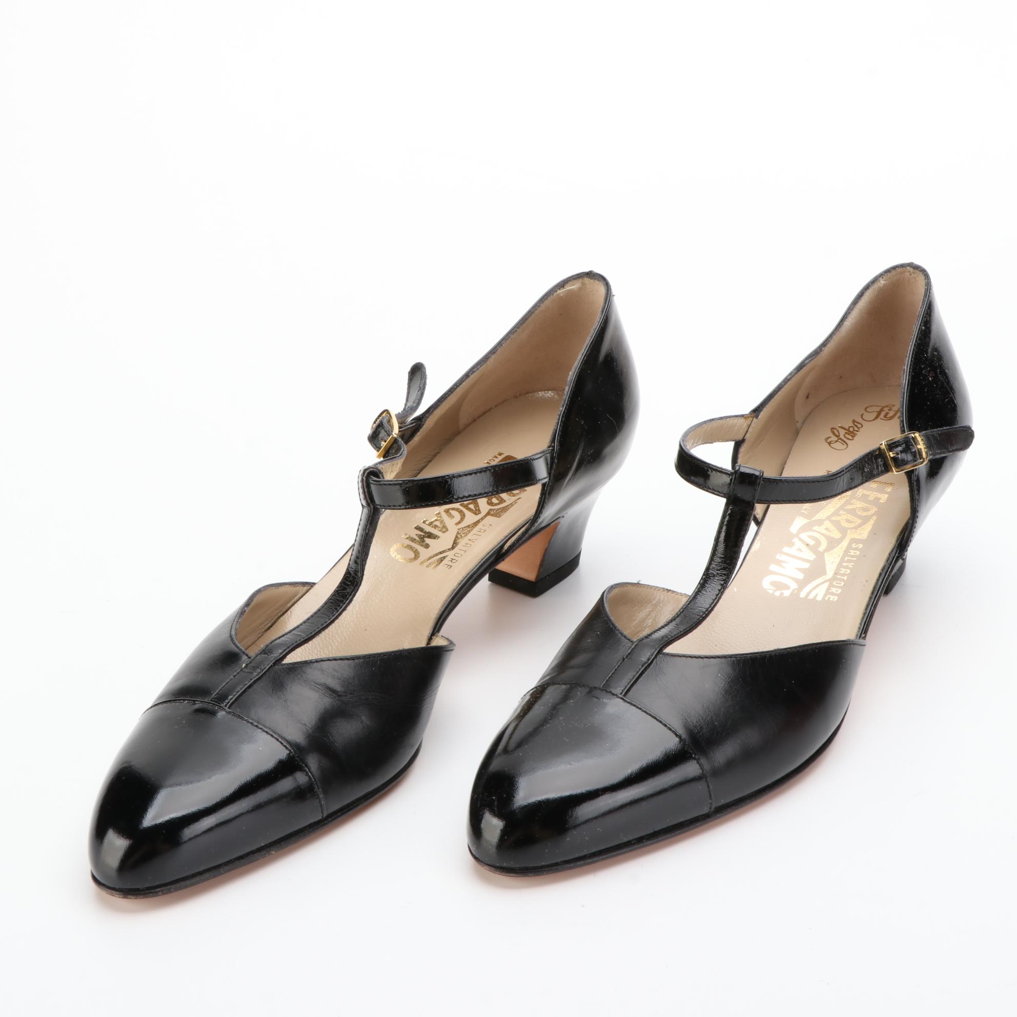 Salvatore Ferragamo T- Strap, Ankle Strap and Slingback Shoes