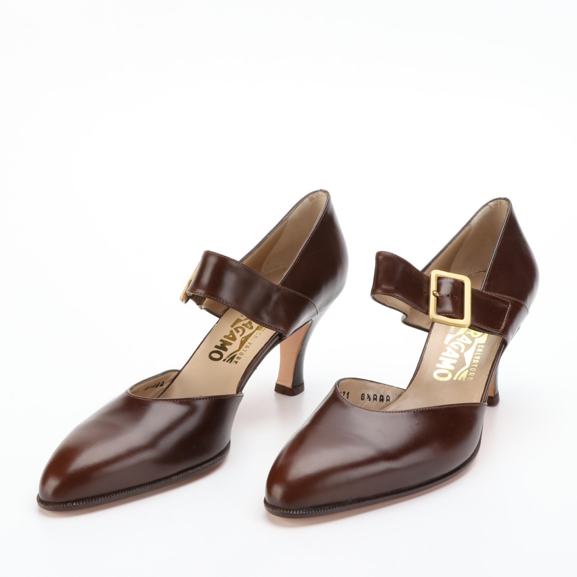 Salvatore Ferragamo T- Strap, Ankle Strap and Slingback Shoes