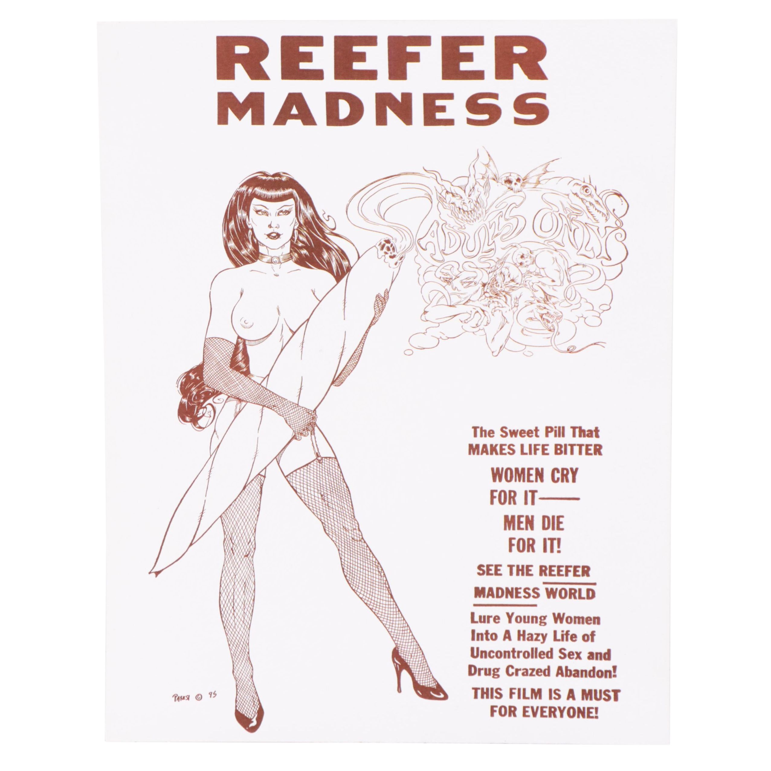 Offset Lithograph After Marijuana Propaganda Movie Poster "Reefer Madness"