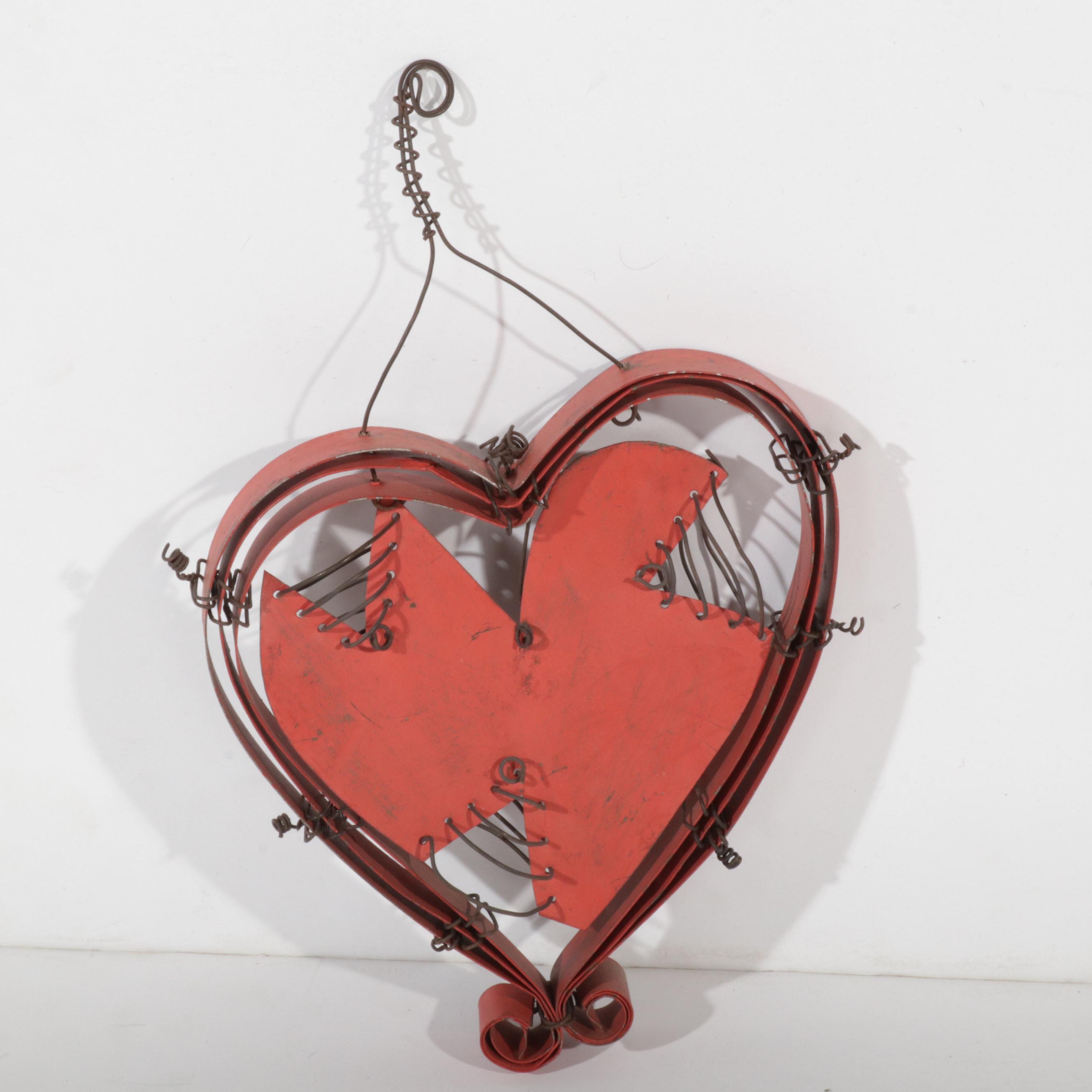 Kathryn Arnett Folk Art Hand-Painted Metal Hanging Assemblages