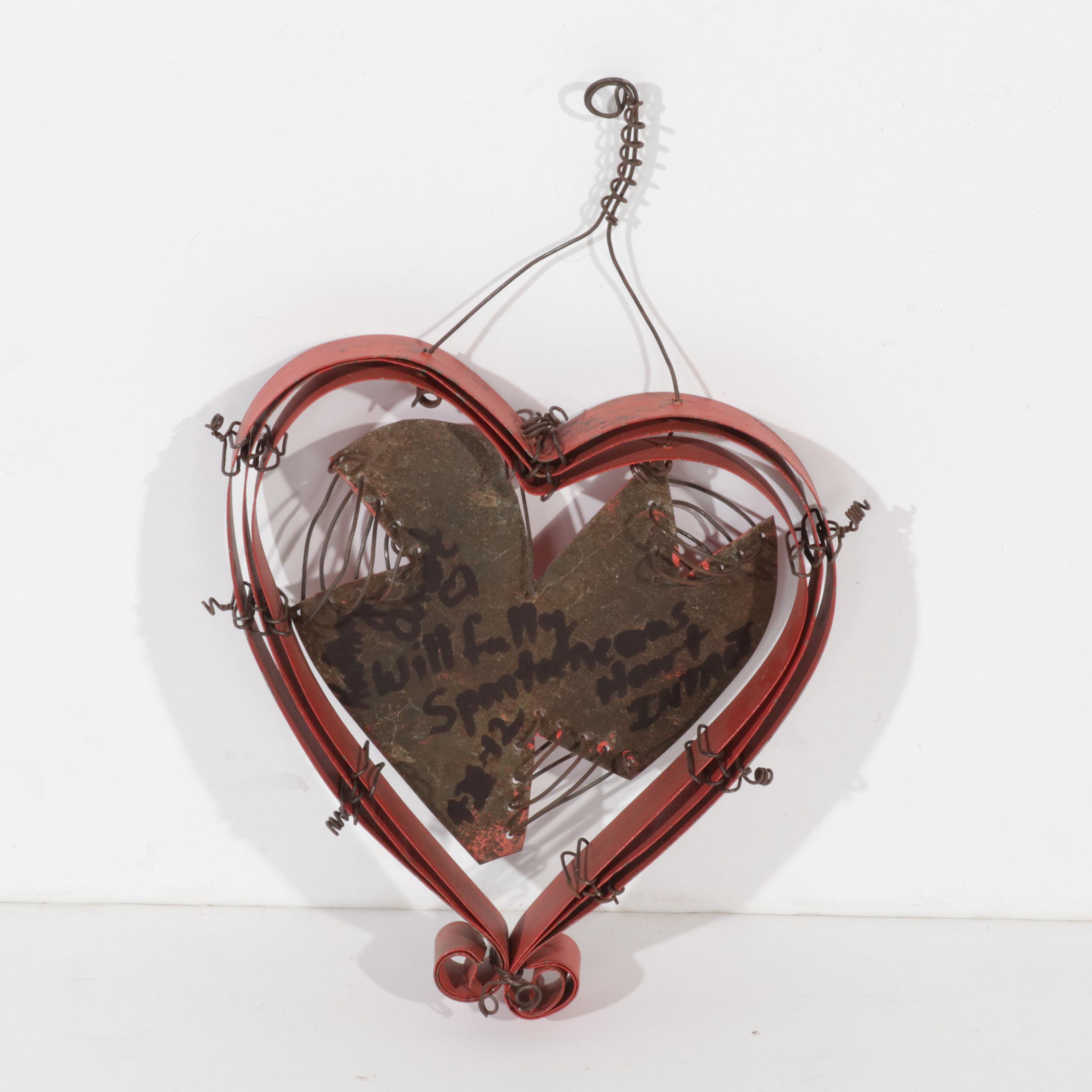 Kathryn Arnett Folk Art Hand-Painted Metal Hanging Assemblages