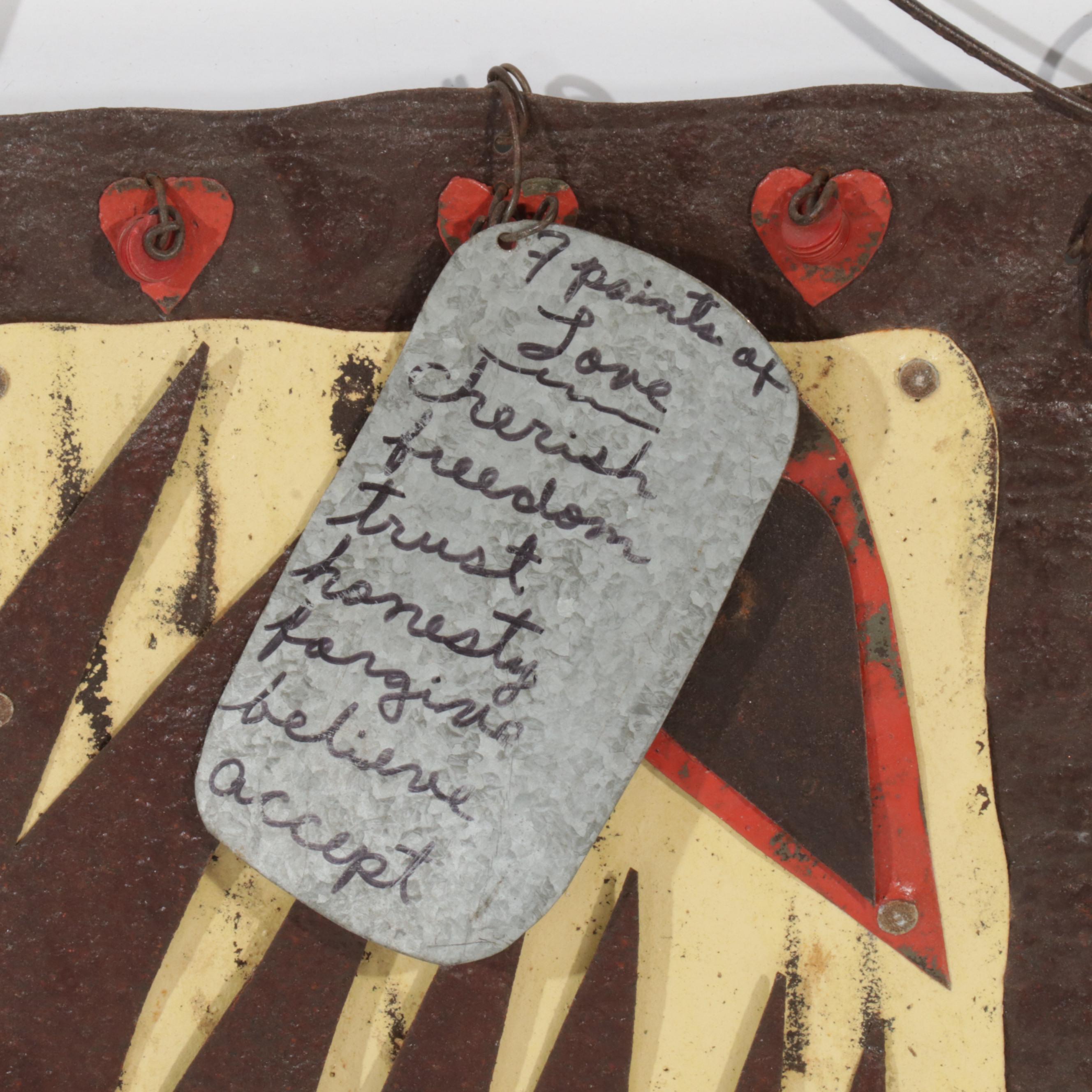 Kathryn Arnett Folk Art Hand-Painted Metal Hanging Assemblages