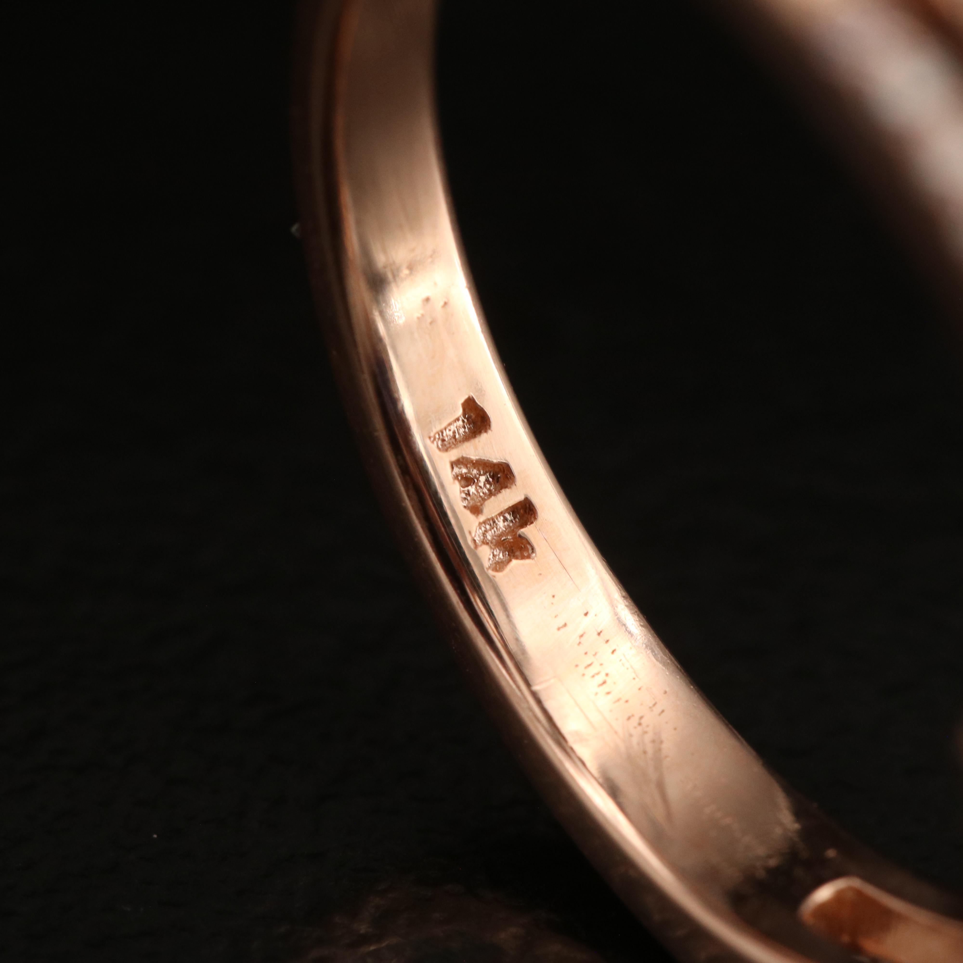 14K Rose Gold Sapphire and Diamond Ring