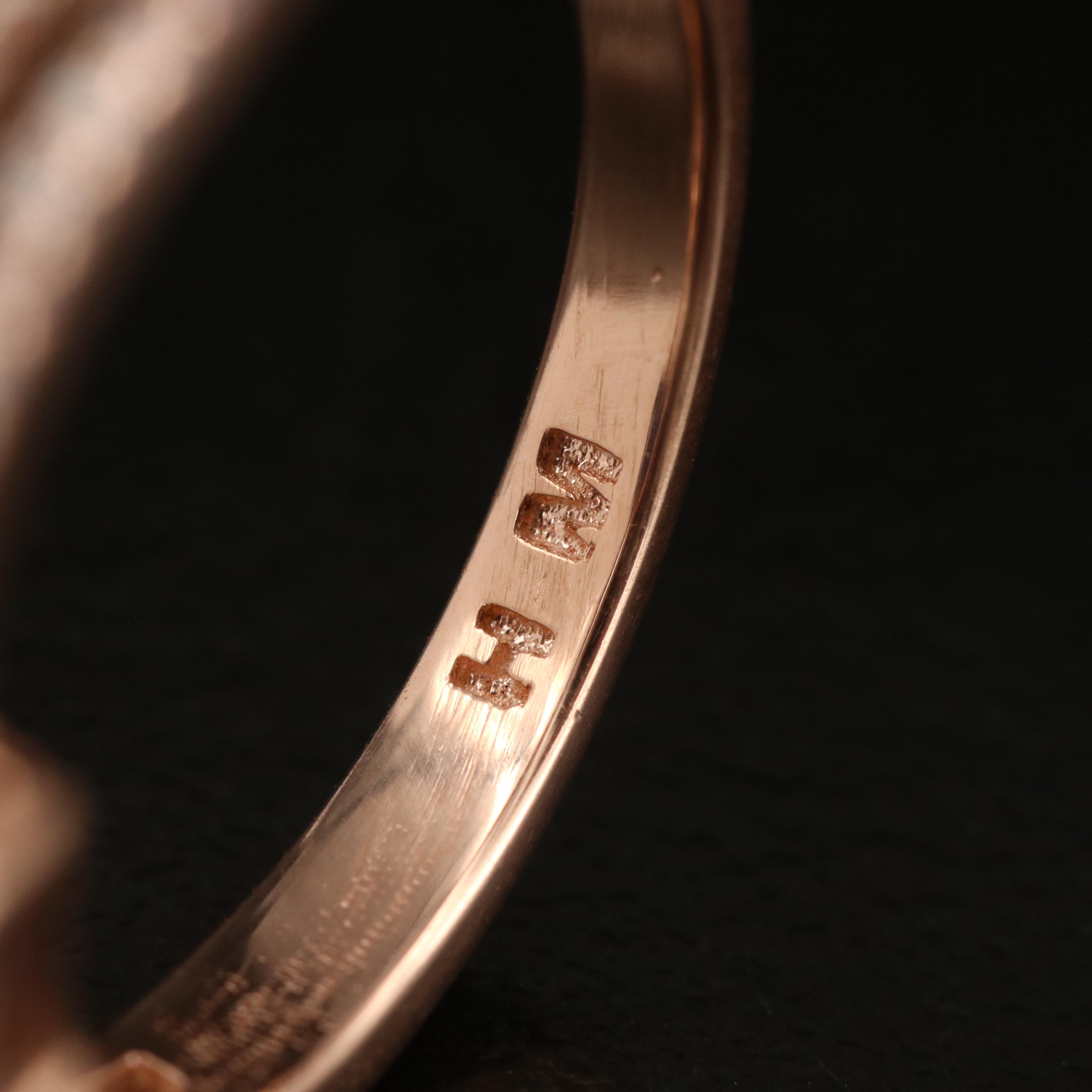 14K Rose Gold Sapphire and Diamond Ring