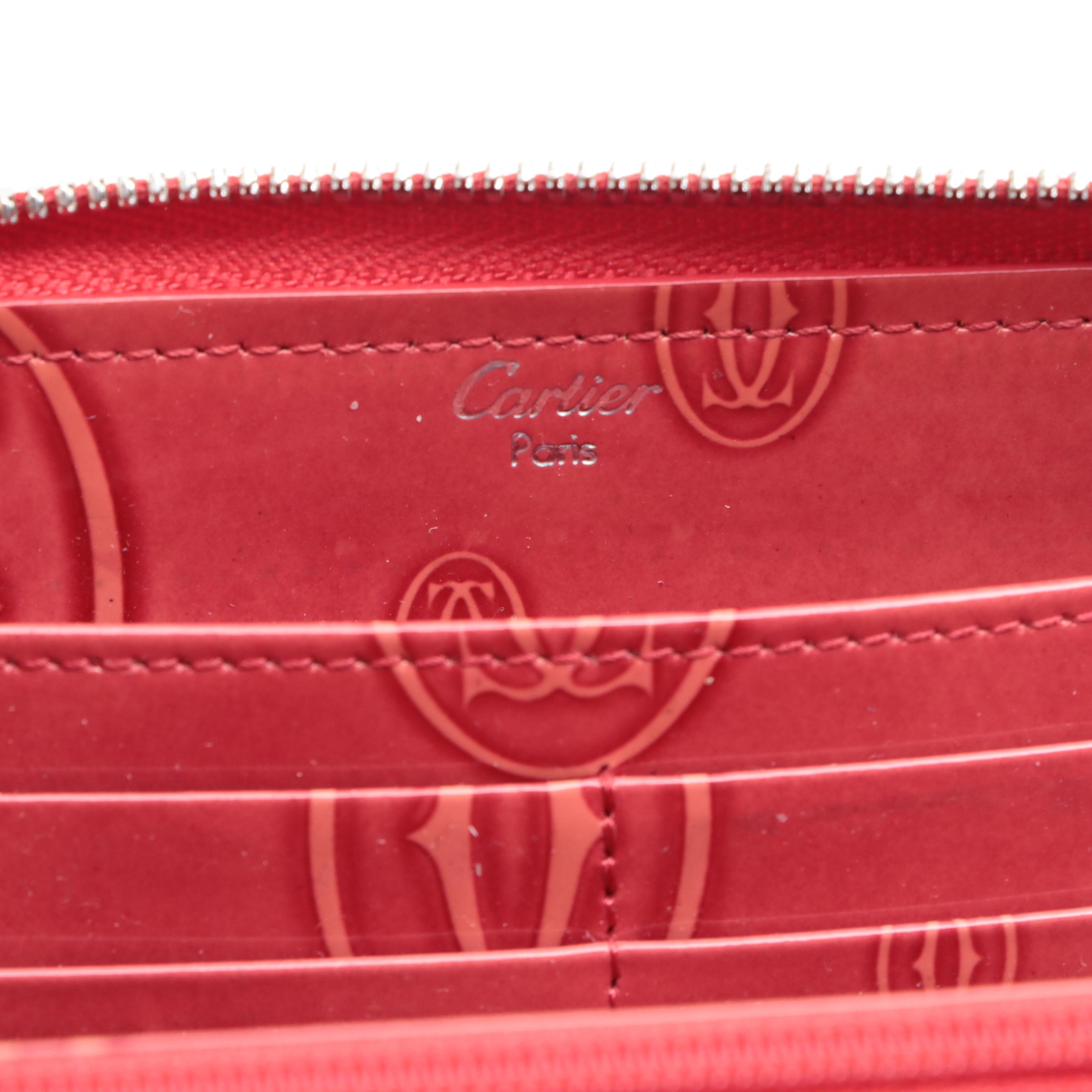 Cartier Embossed Leather Zip Wallet
