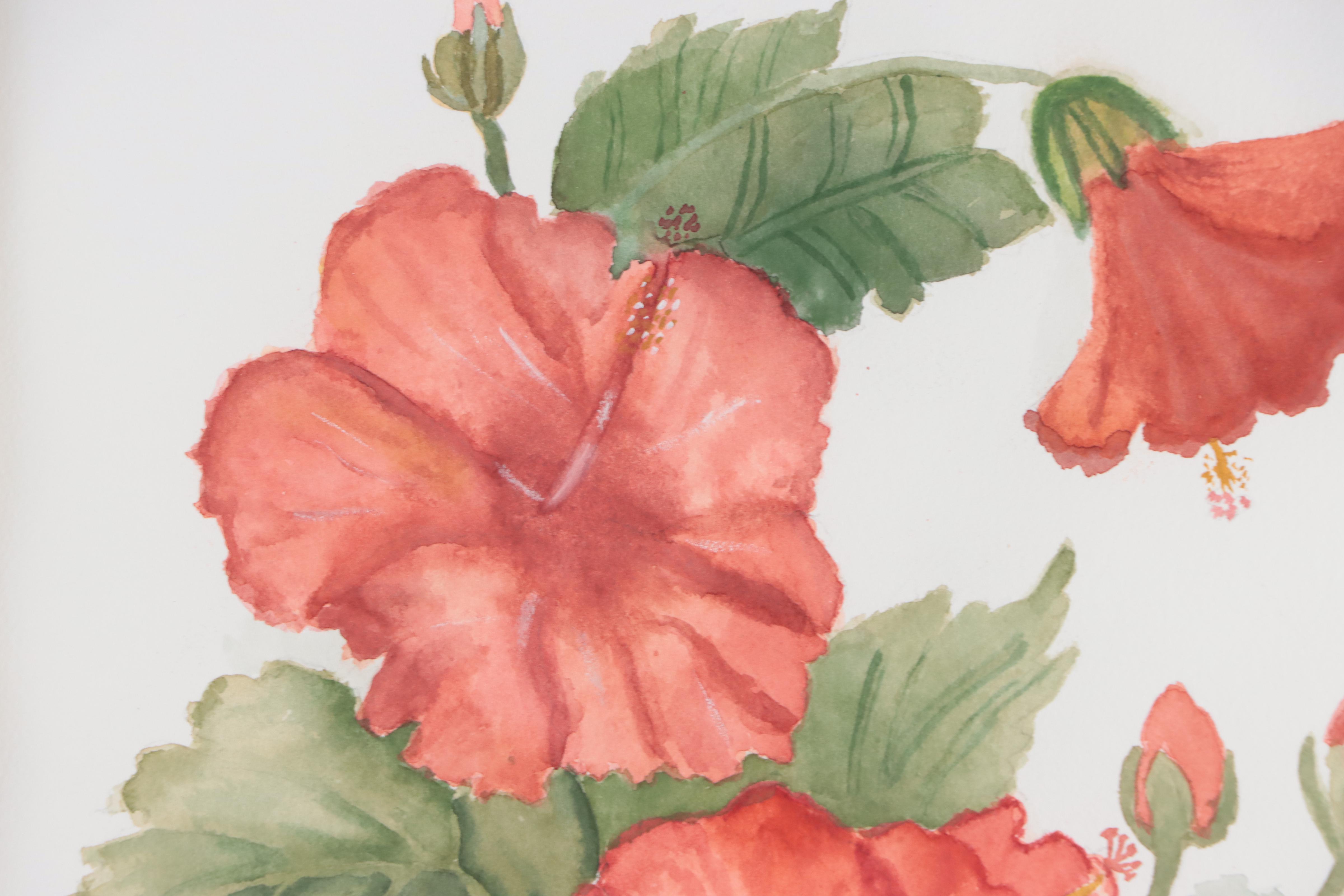 A. Lang Floral Watercolor Painting, 1996