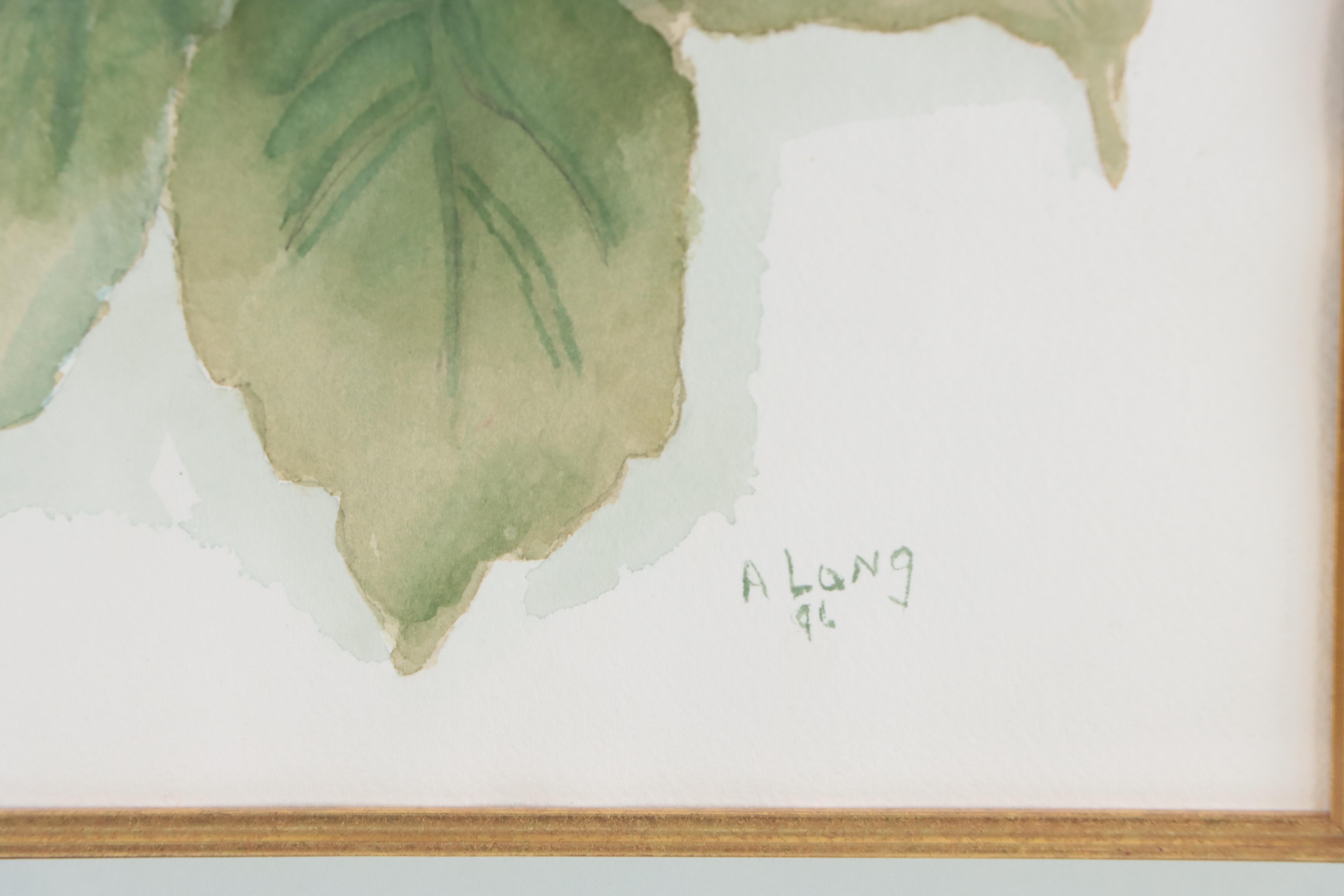 A. Lang Floral Watercolor Painting, 1996
