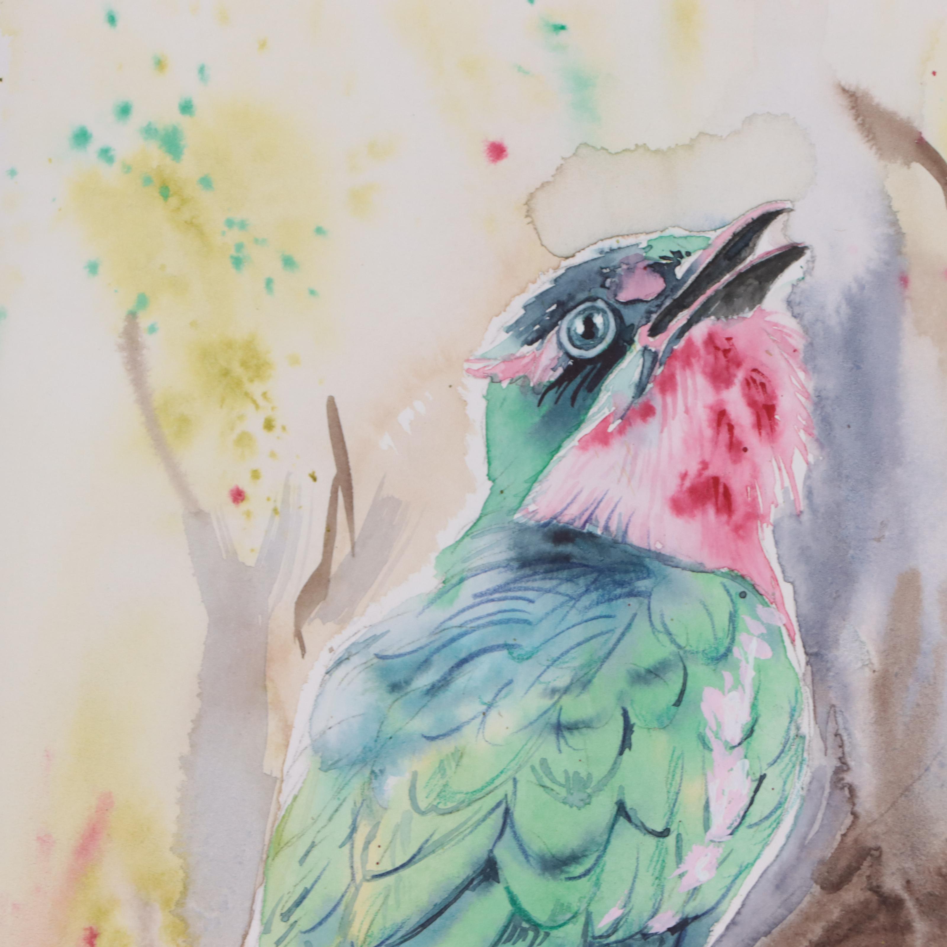 Watercolor Painting of Hummingbird
