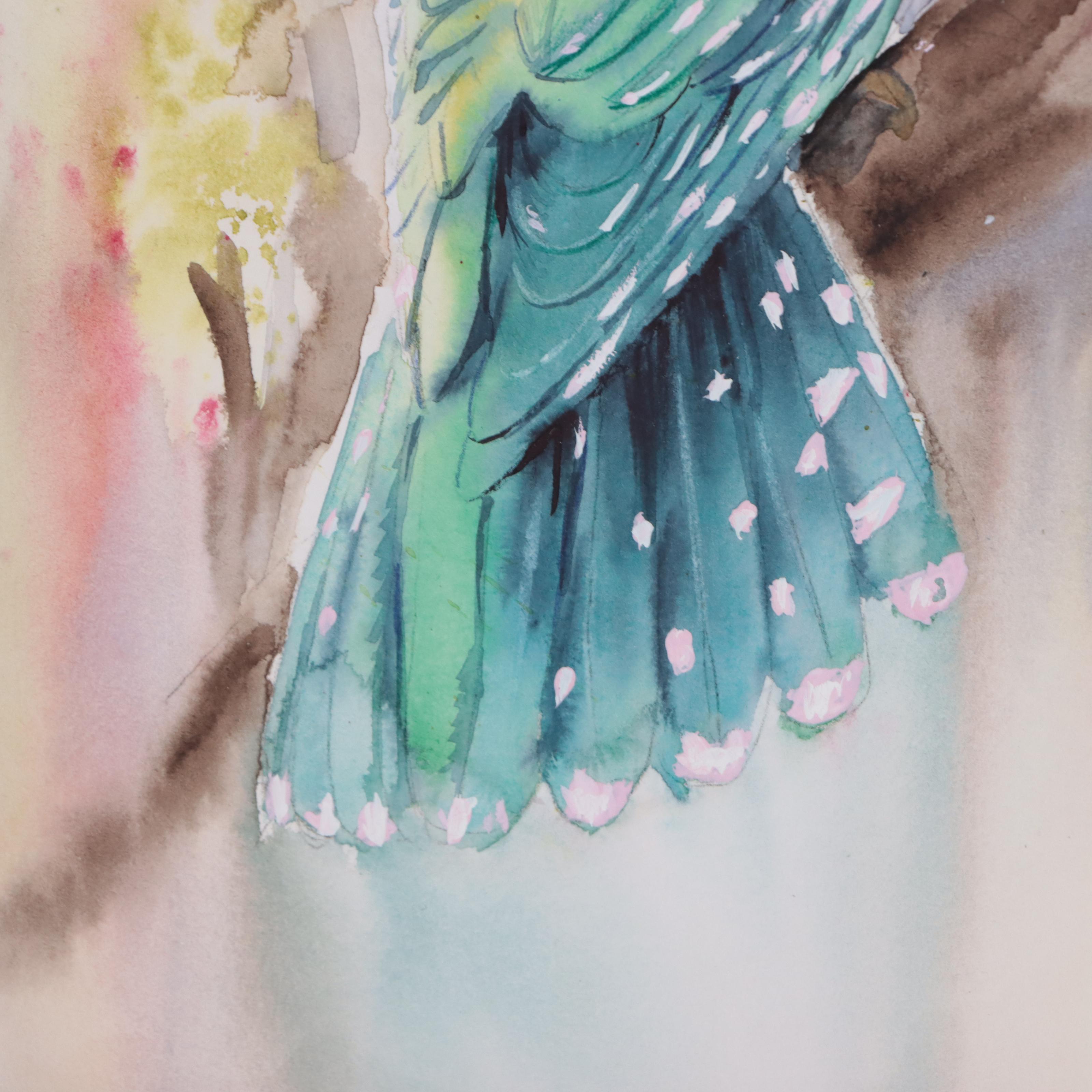 Watercolor Painting of Hummingbird