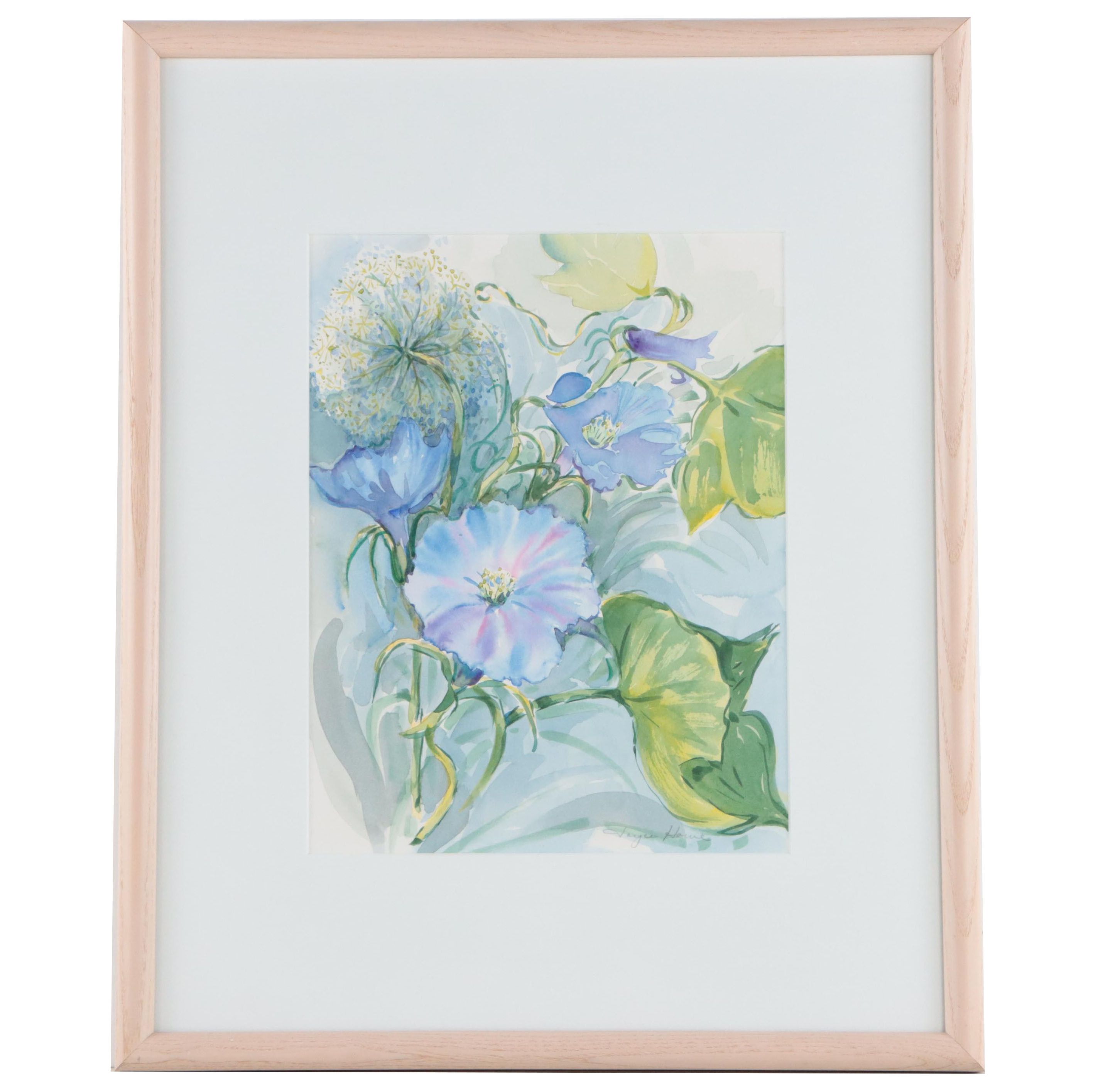 Joyce Howe Floral Watercolor Painting, Late 20th Century