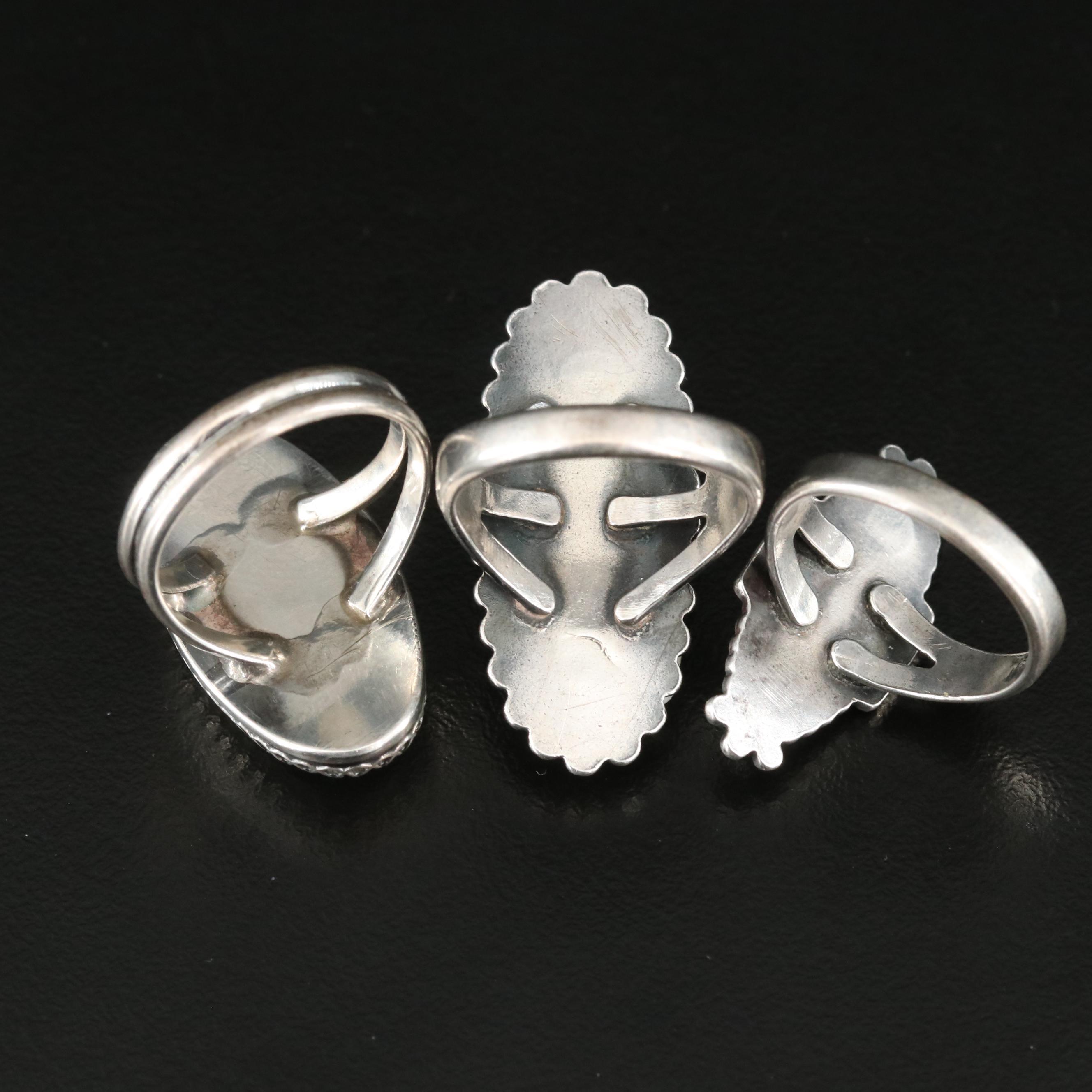 Sterling Rings Including Bell Trading Post, Jasper and Turquoise