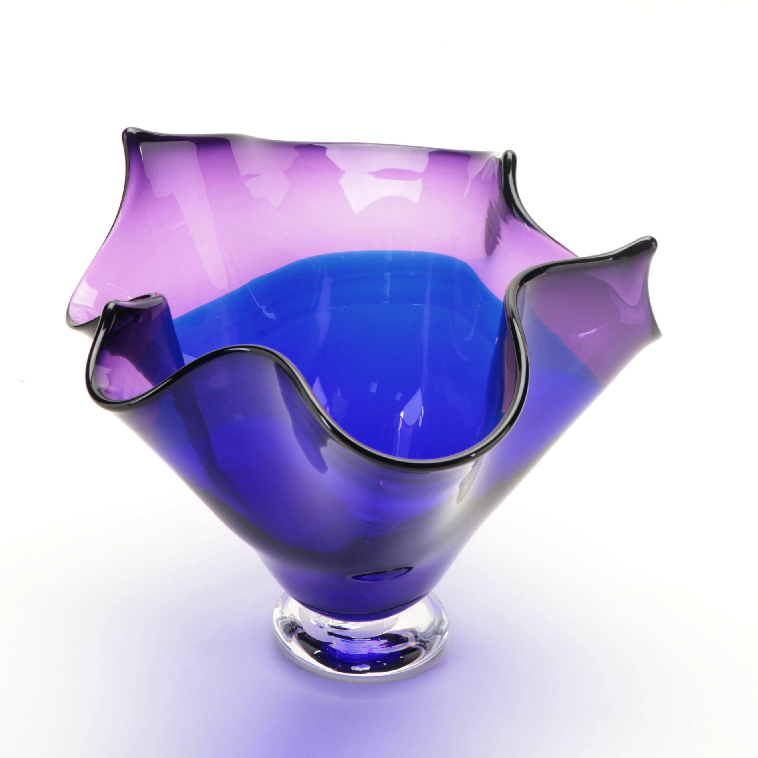 FireFly Studios Art Glass Handkerchief Bowl