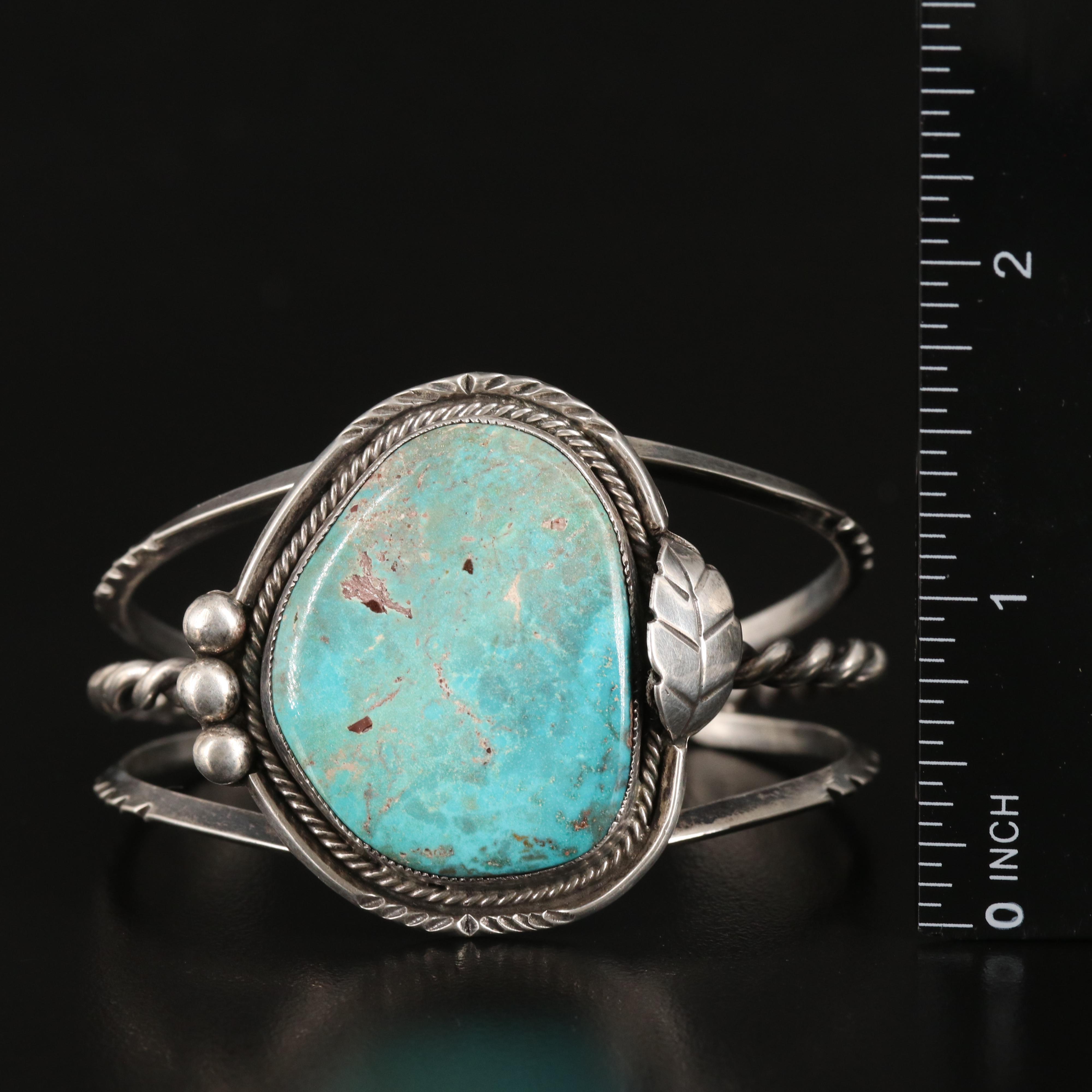 Southwestern Turquoise Cuff in Sterling