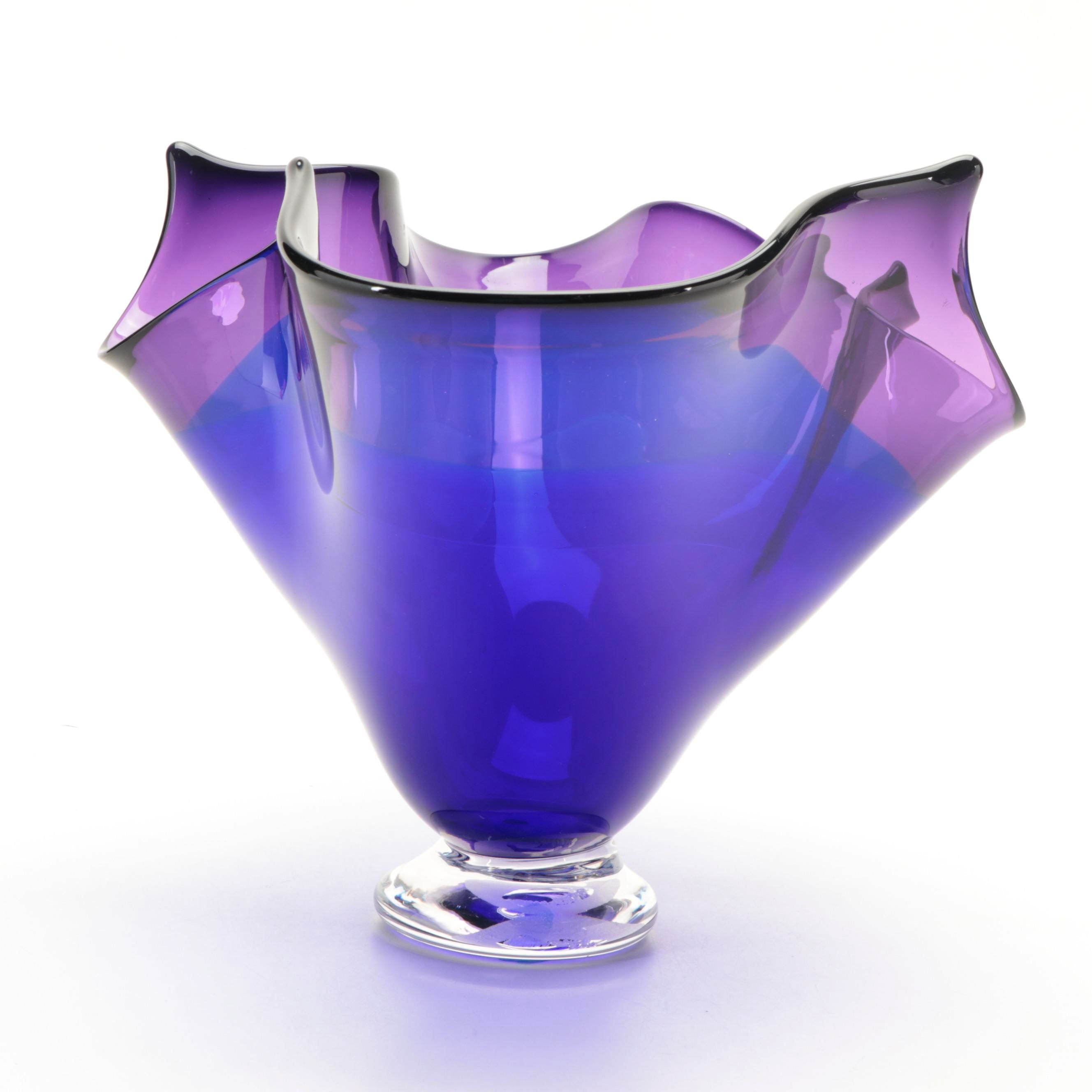 FireFly Studios Art Glass Handkerchief Bowl