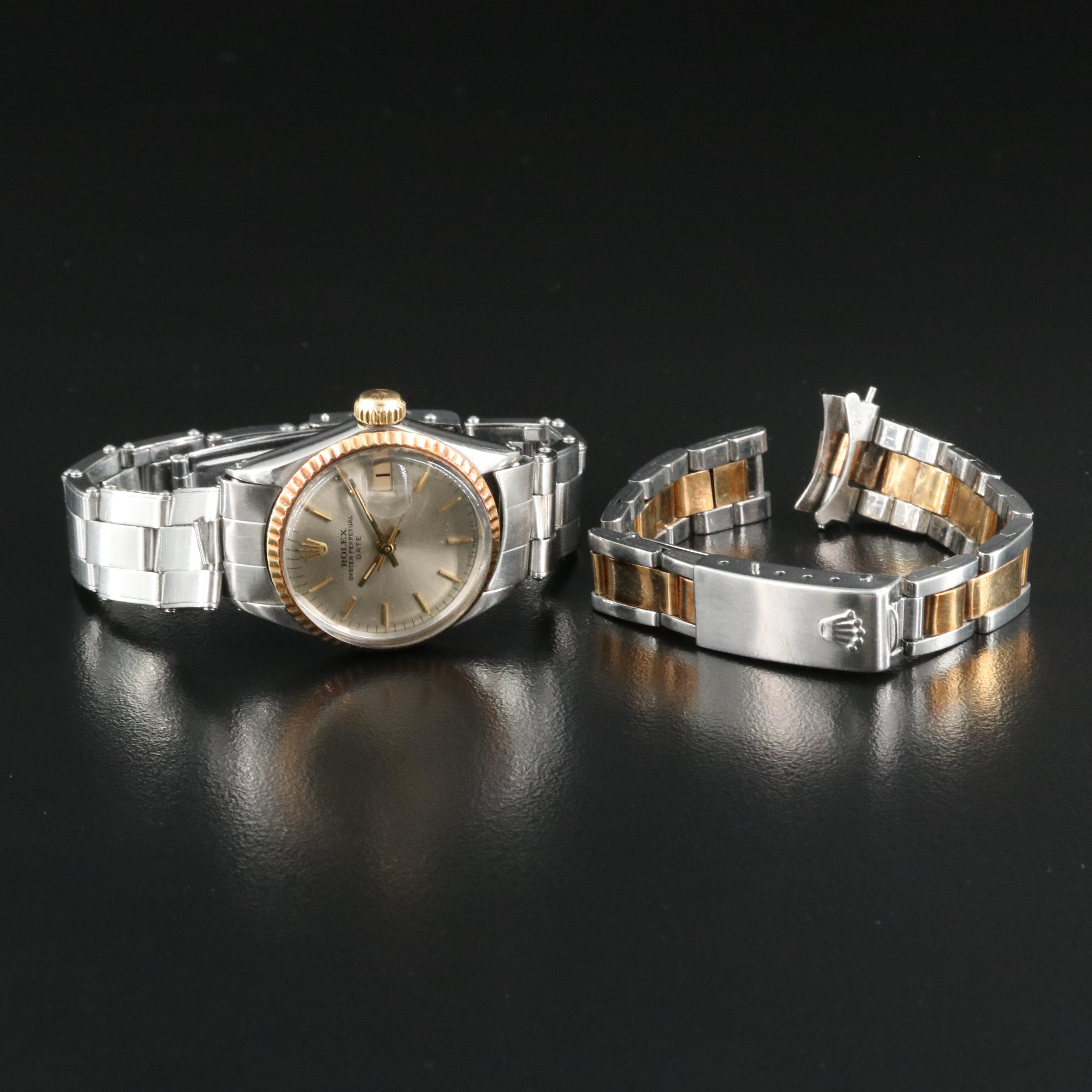 1967 Rolex 18K and Stainless Steel Oyster Perpetual Date Watch