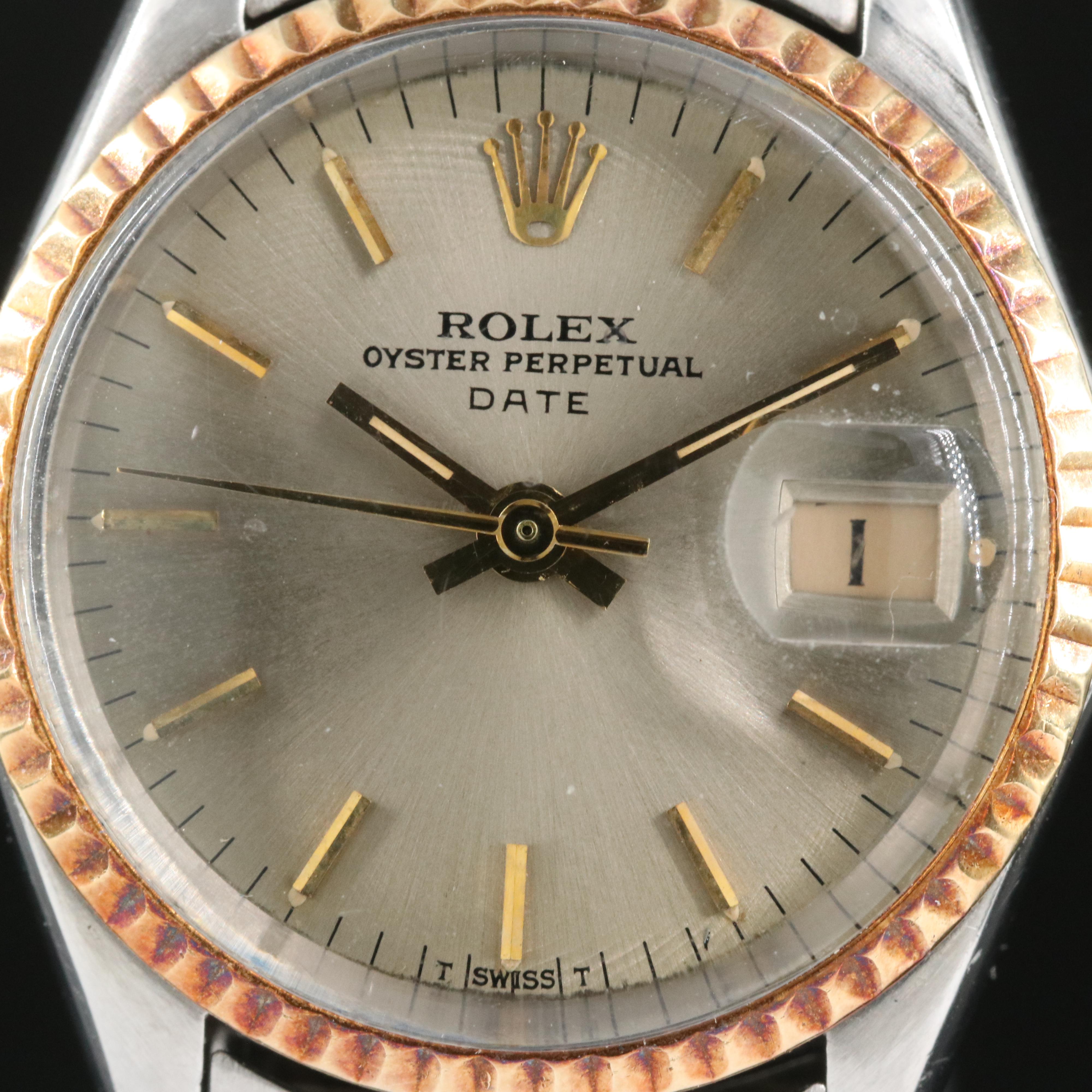 1967 Rolex 18K and Stainless Steel Oyster Perpetual Date Watch