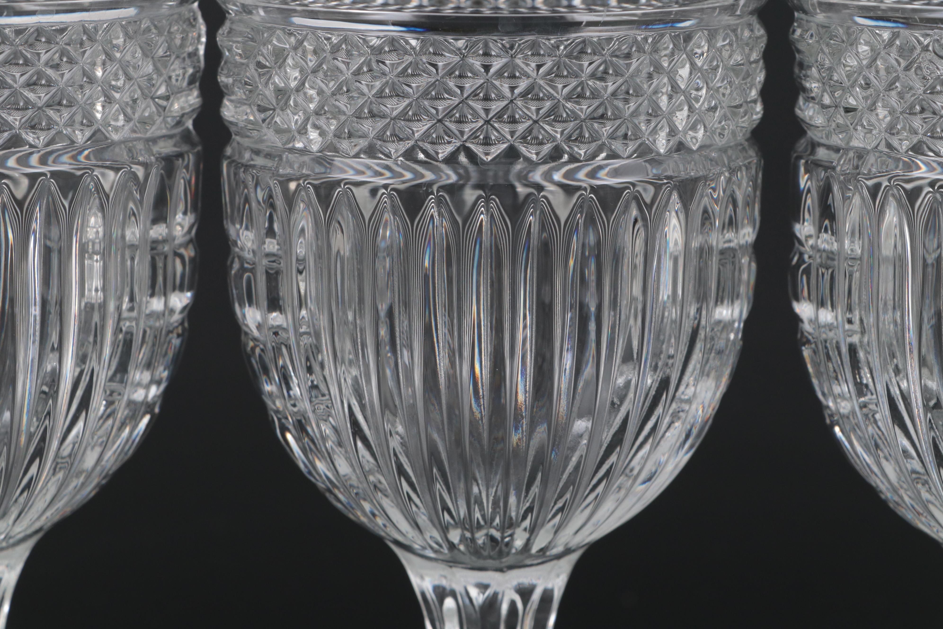 Libbey "Radiant" Clear Pressed Glass Wine Glasses