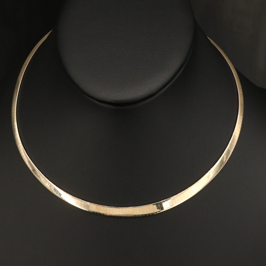 14K Reversible Omega Chain Necklace