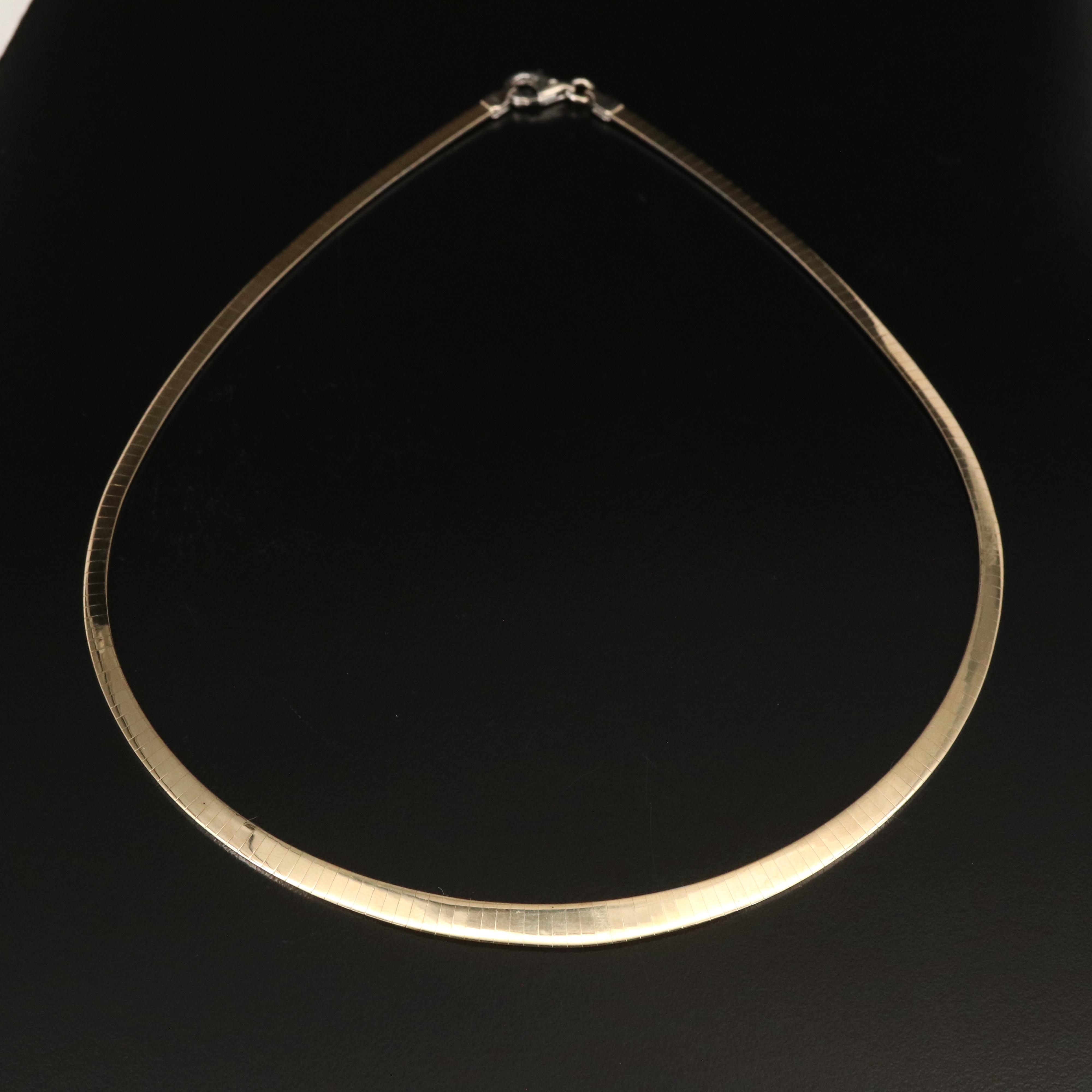 14K Reversible Omega Chain Necklace