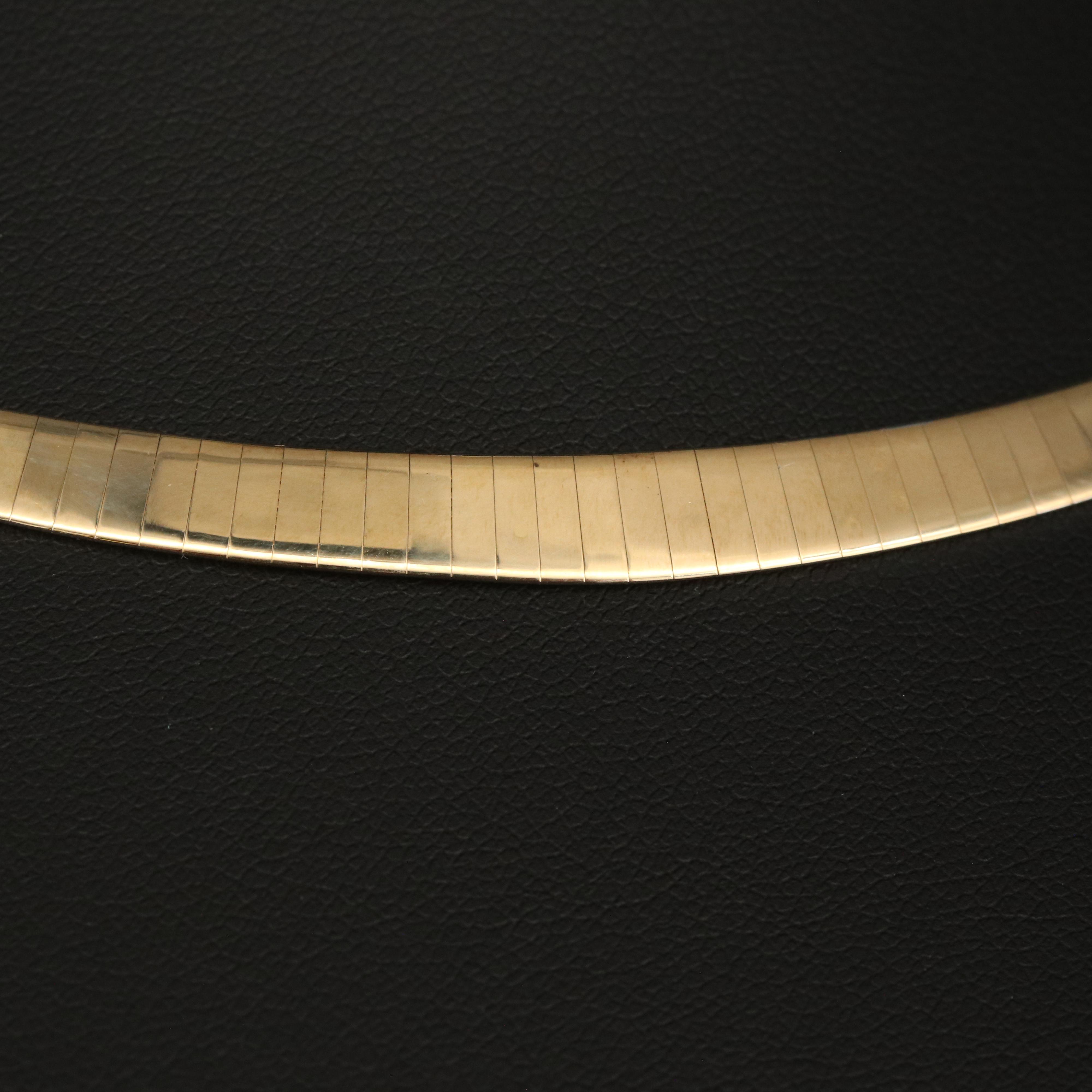 14K Reversible Omega Chain Necklace