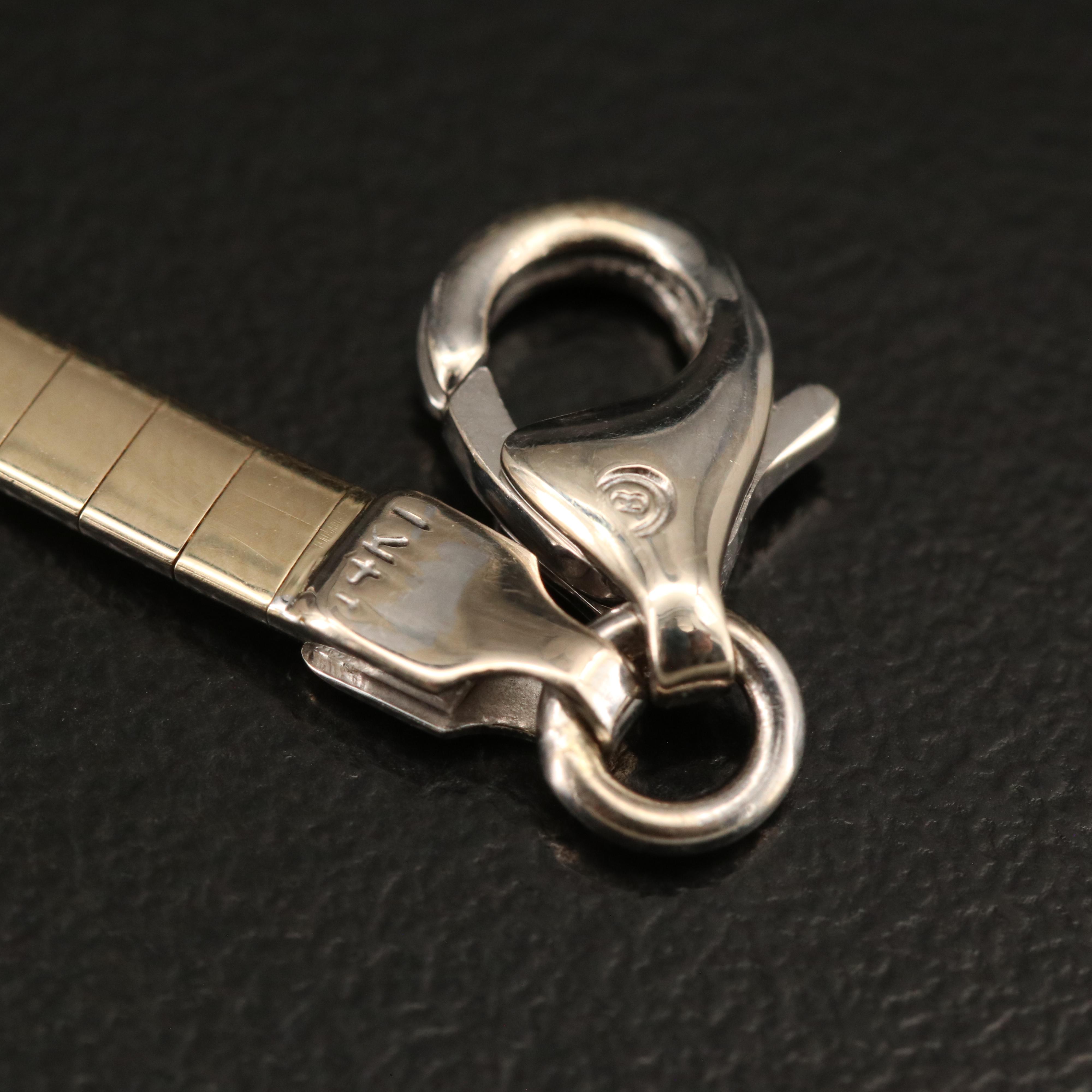 14K Reversible Omega Chain Necklace