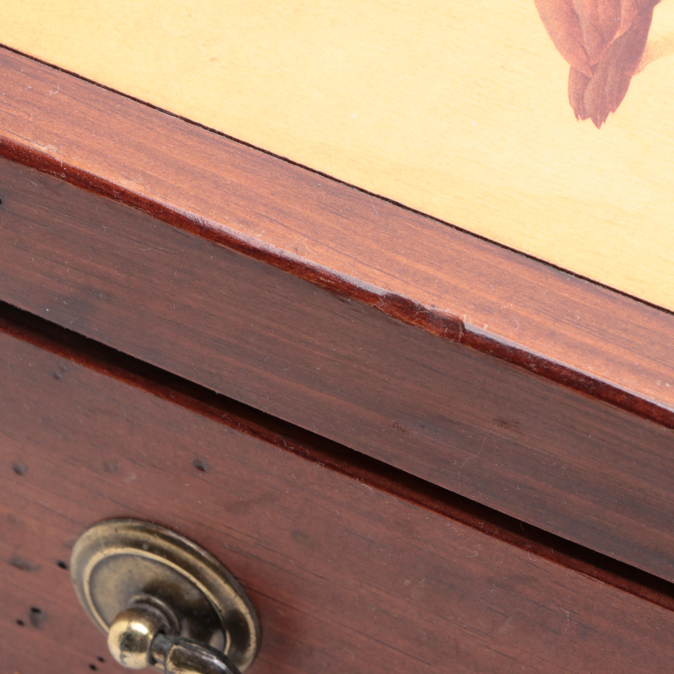 Ducks Unlimited Canada Geese Fruitwood Box with Porcelain Collector Plate