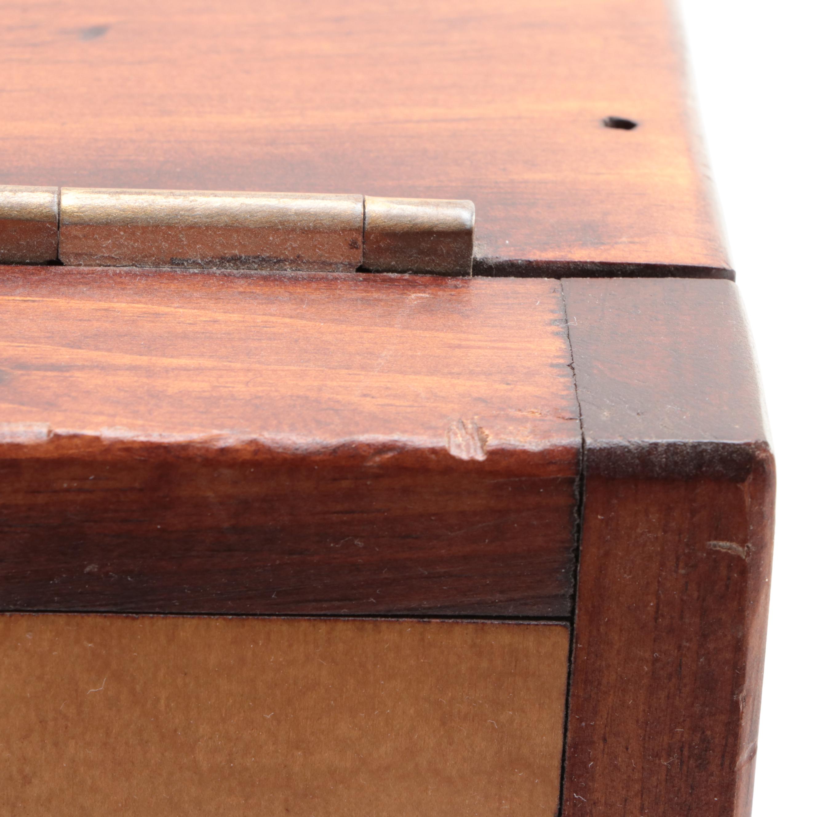 Ducks Unlimited Canada Geese Fruitwood Box with Porcelain Collector Plate