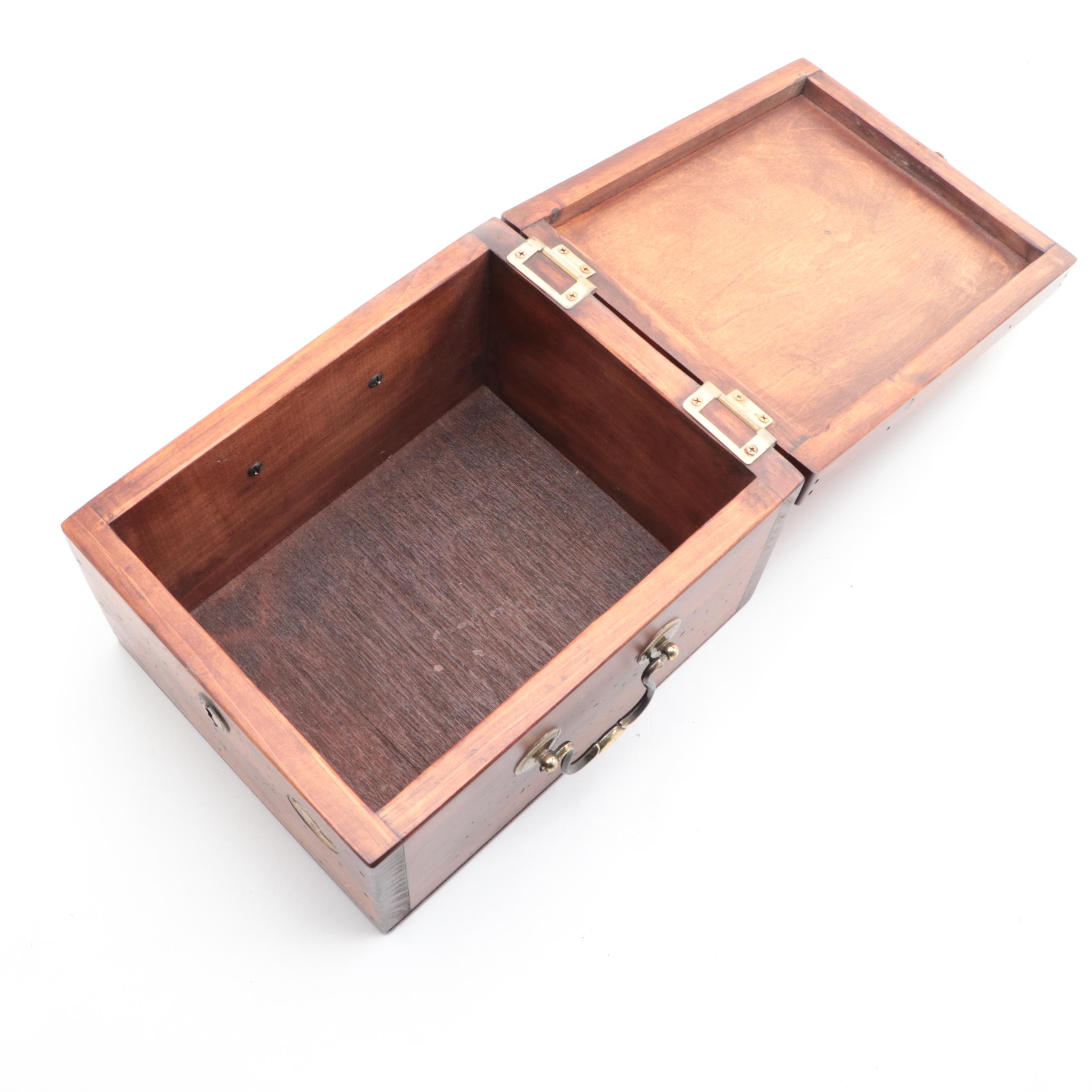 Ducks Unlimited Canada Geese Fruitwood Box with Porcelain Collector Plate