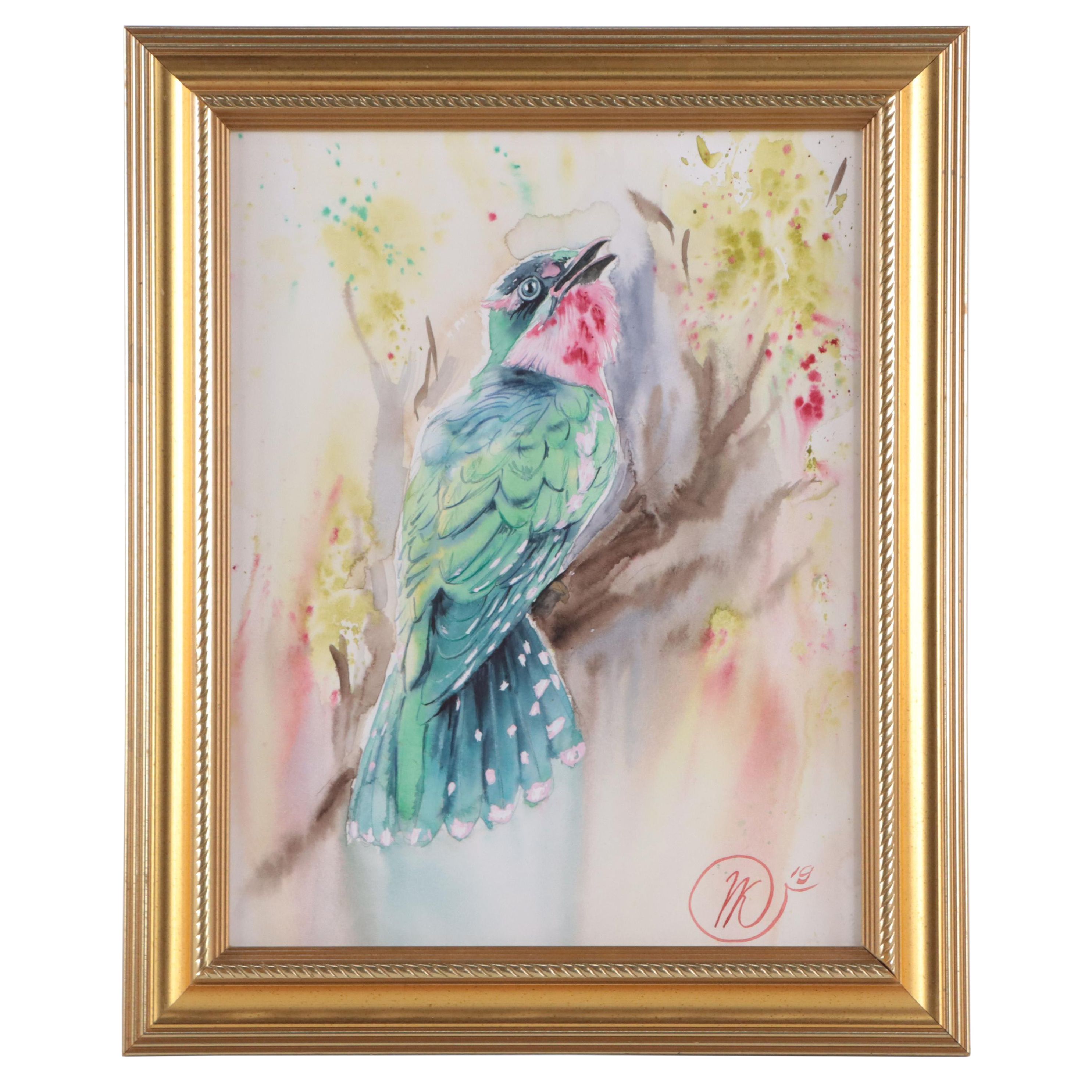 Watercolor Painting of Hummingbird