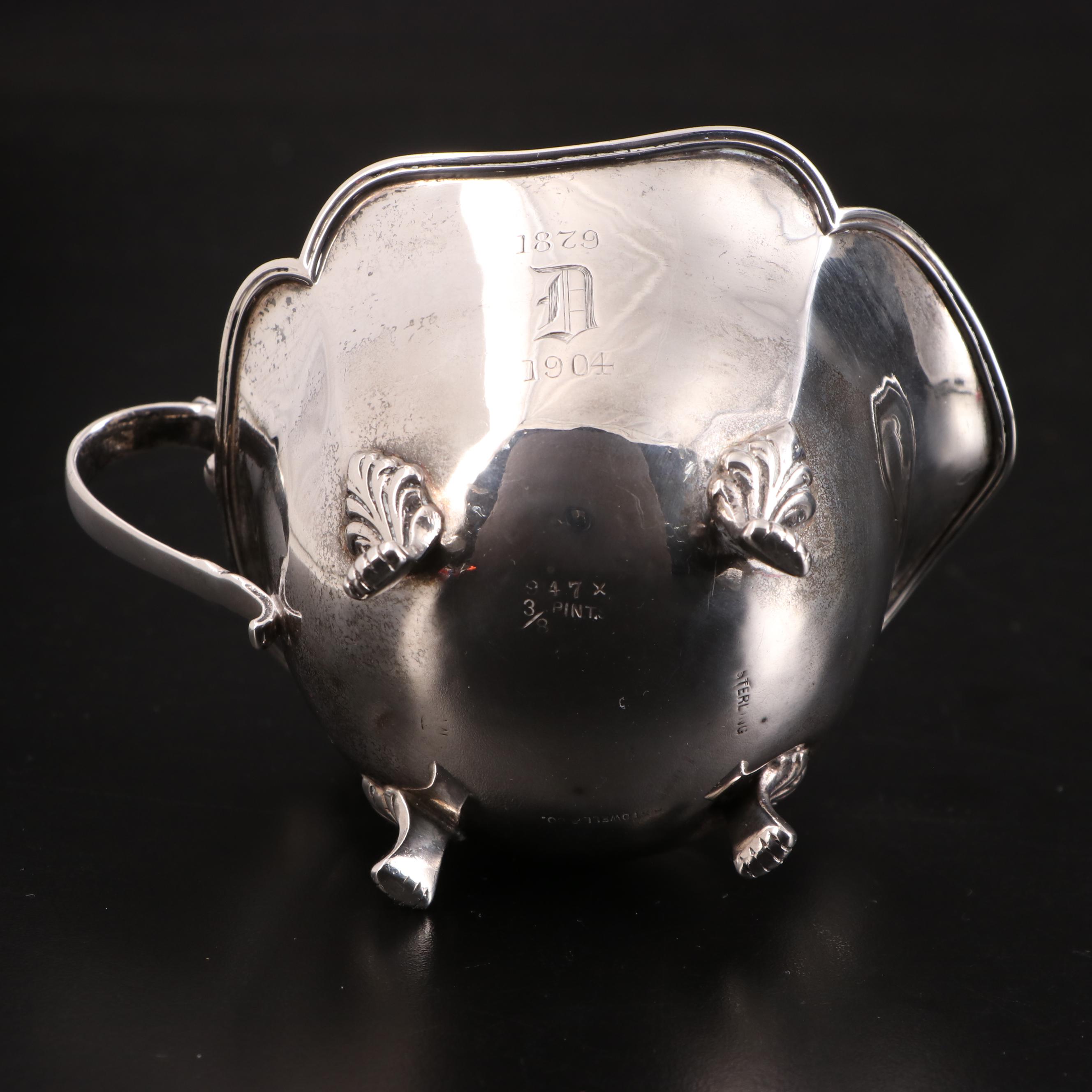 Roger-Williams Silver Co. Creamer and Sugar with Other Sterling Serving Utensils