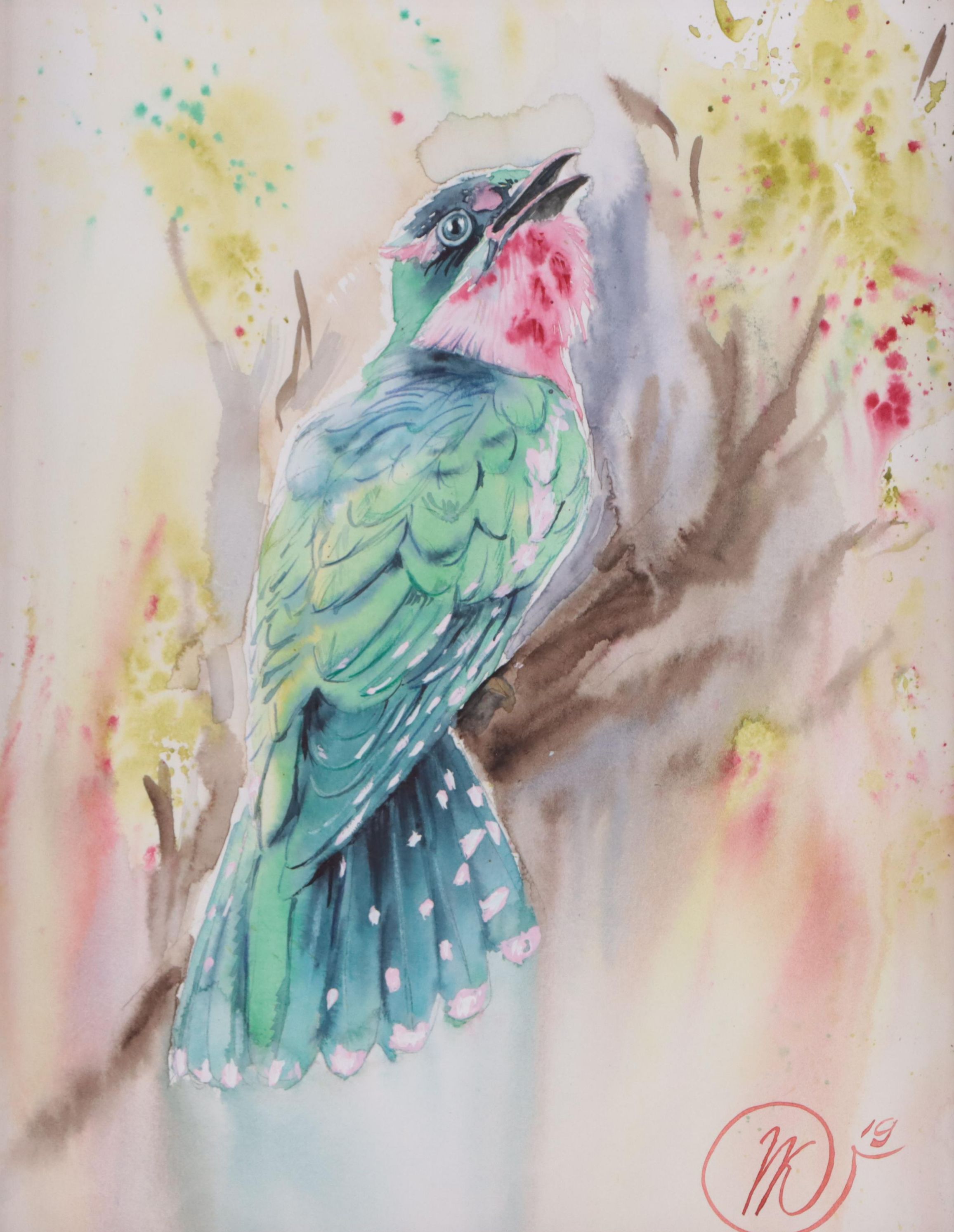 Watercolor Painting of Hummingbird