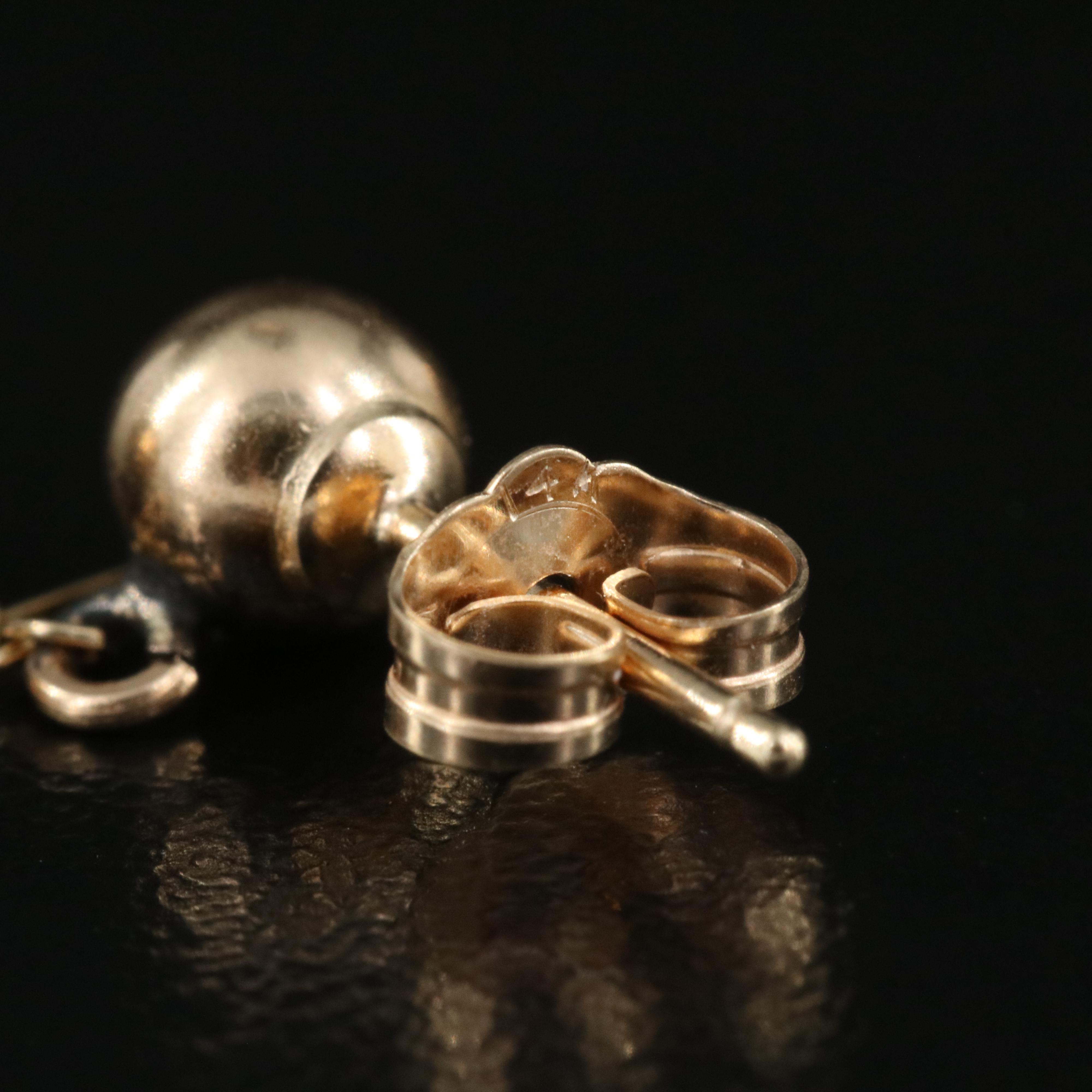 14K Sphere Drop Earrings