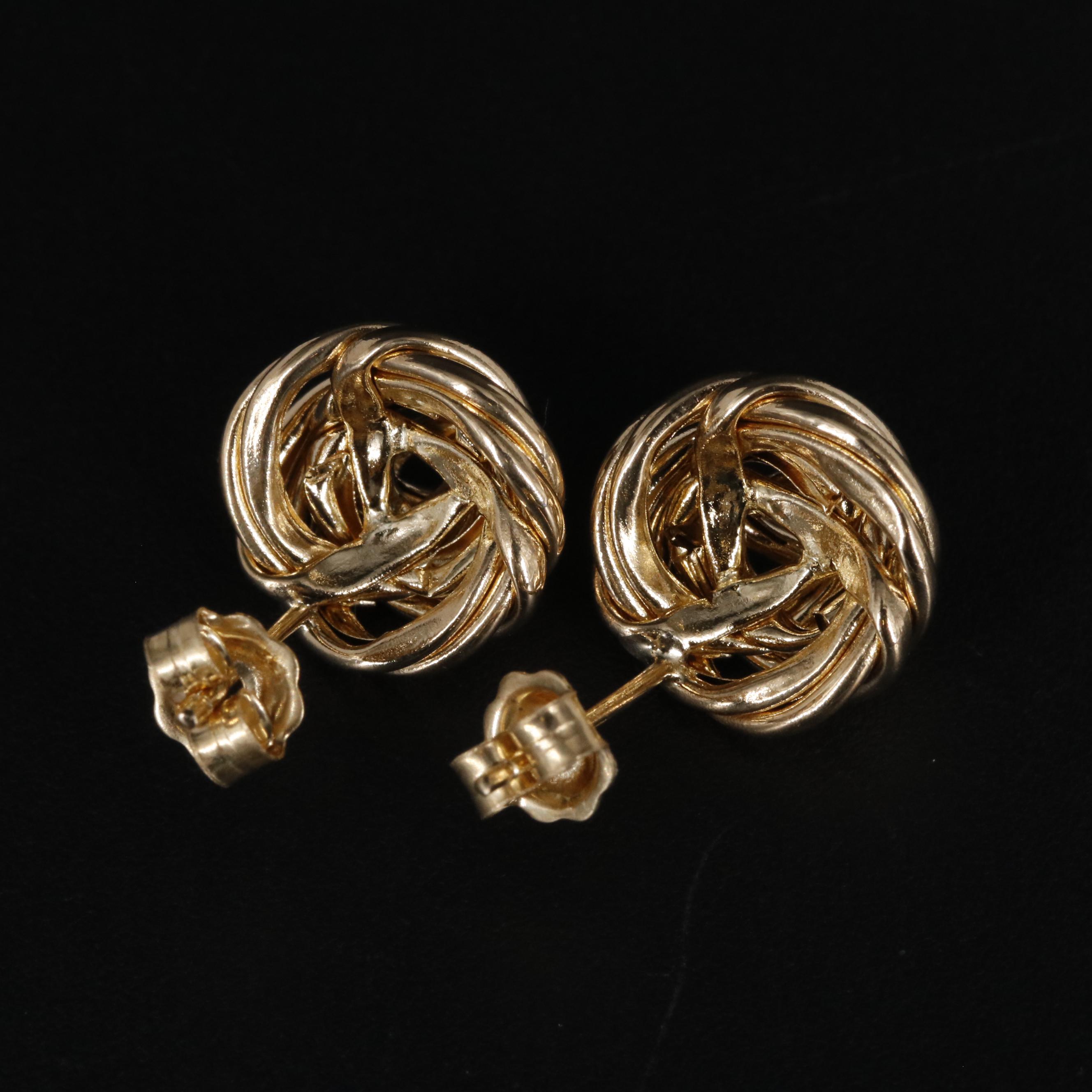 10K Love Knot Drop Earrings