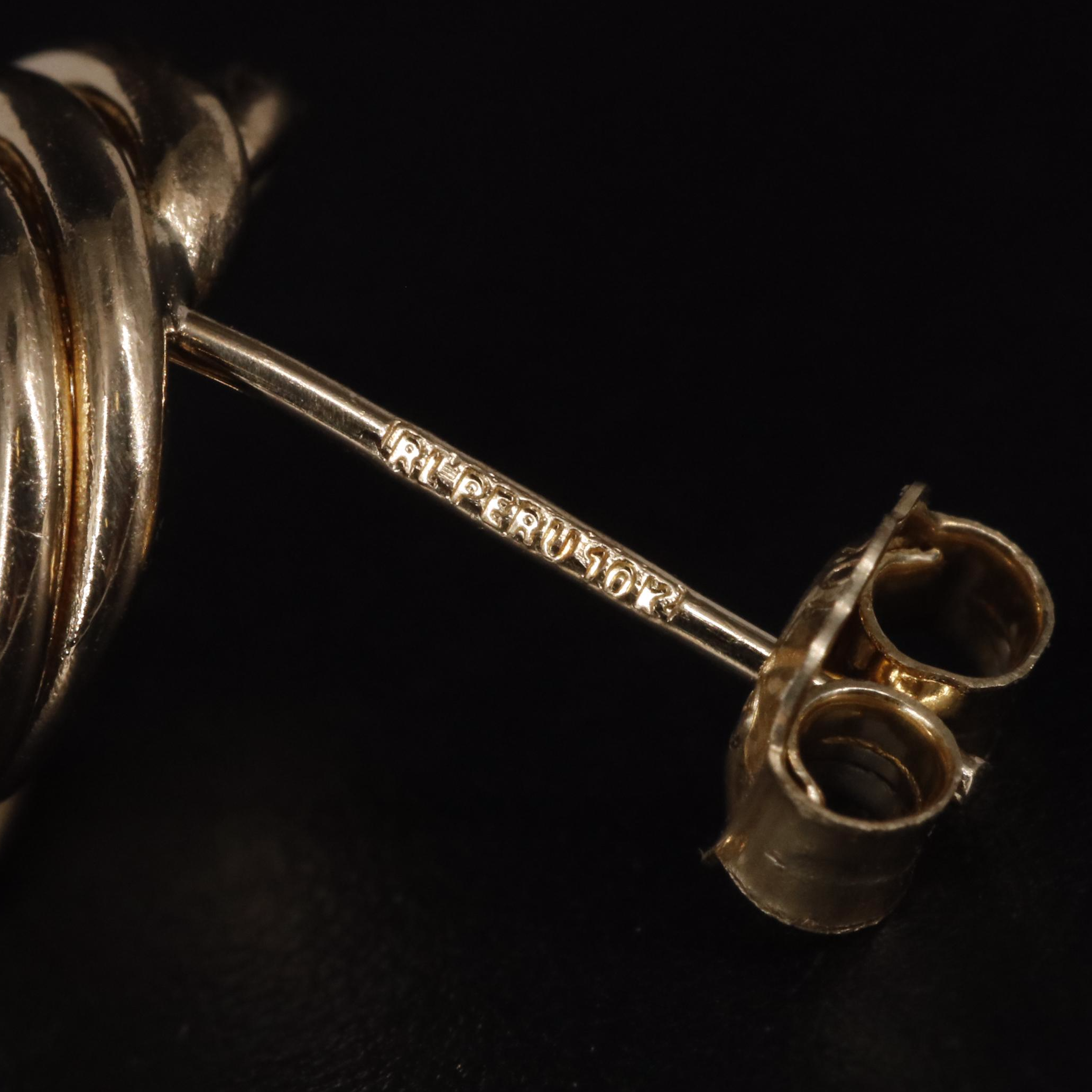 10K Love Knot Drop Earrings