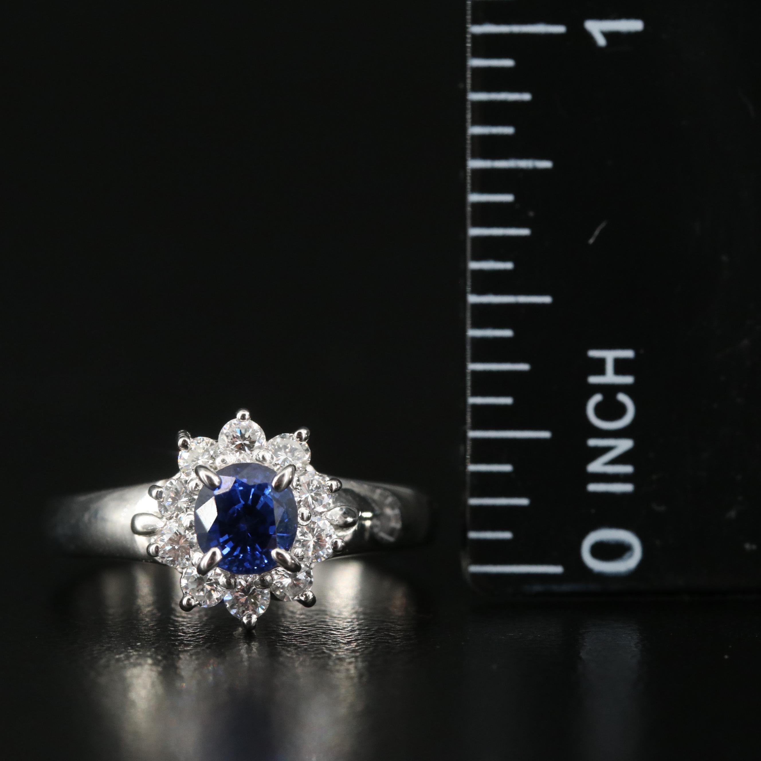Platinum Sapphire and Diamond Ring