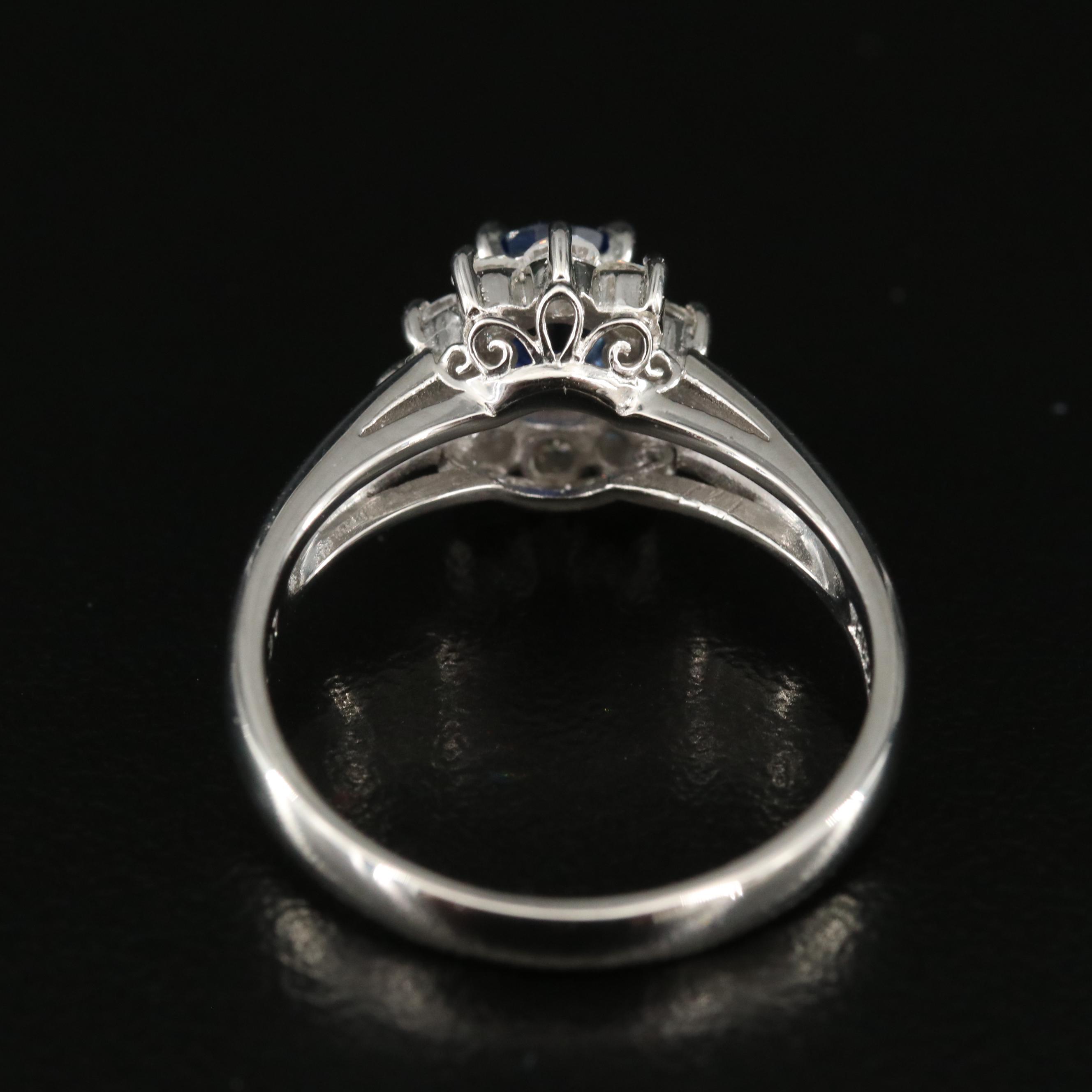 Platinum Sapphire and Diamond Ring