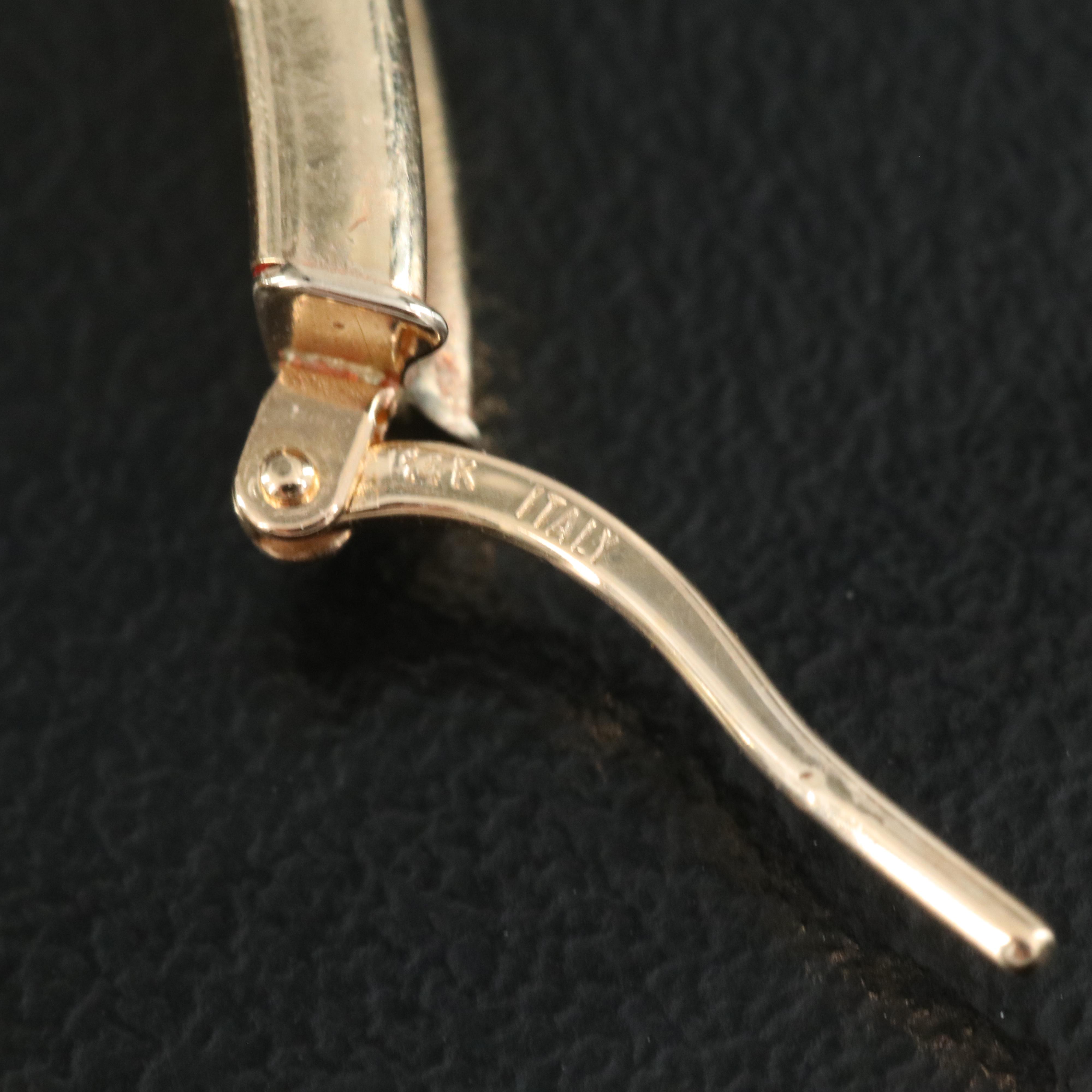 Italian 14K Triangular Hoop Earrings