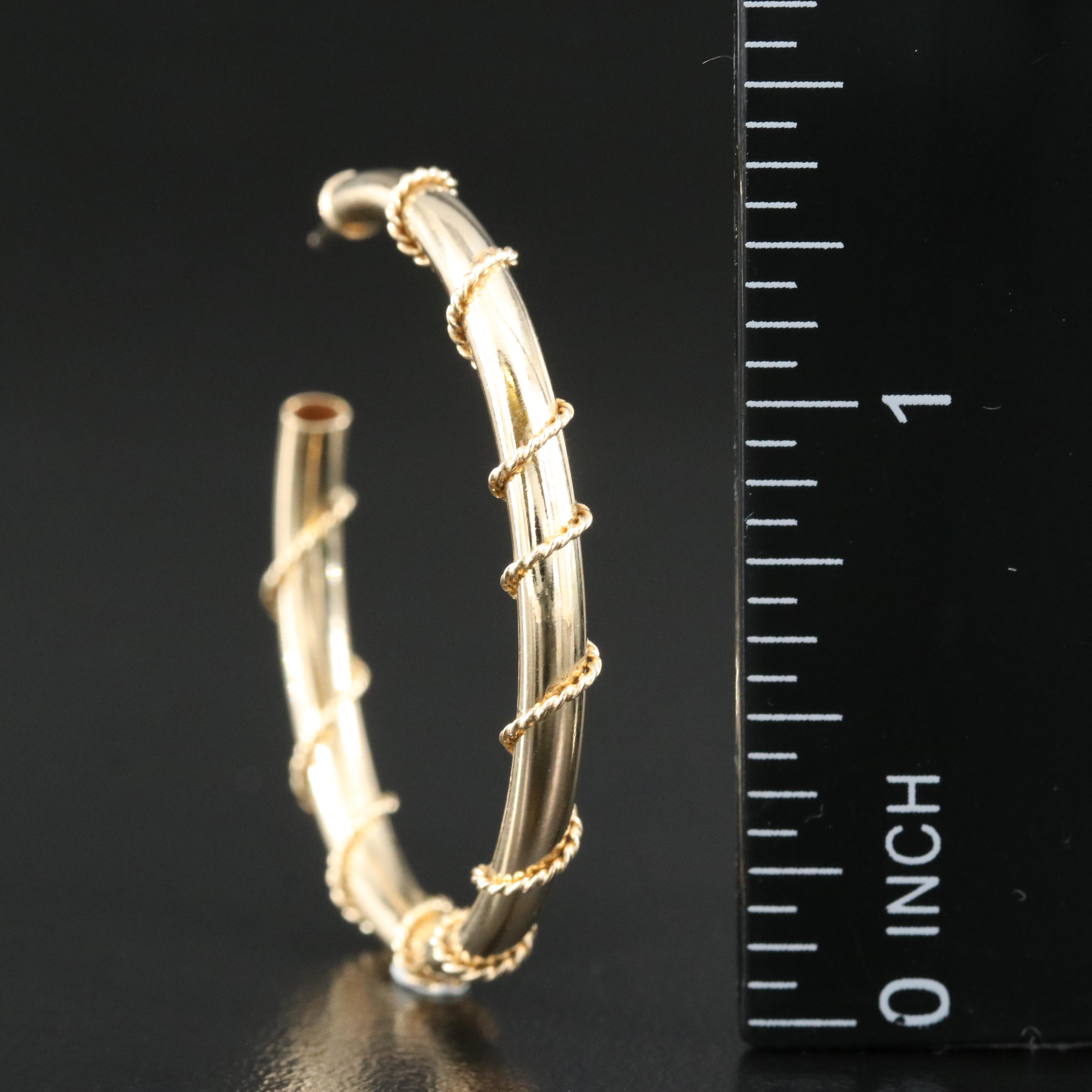 14K Wire Wrapped Hoop Earrings
