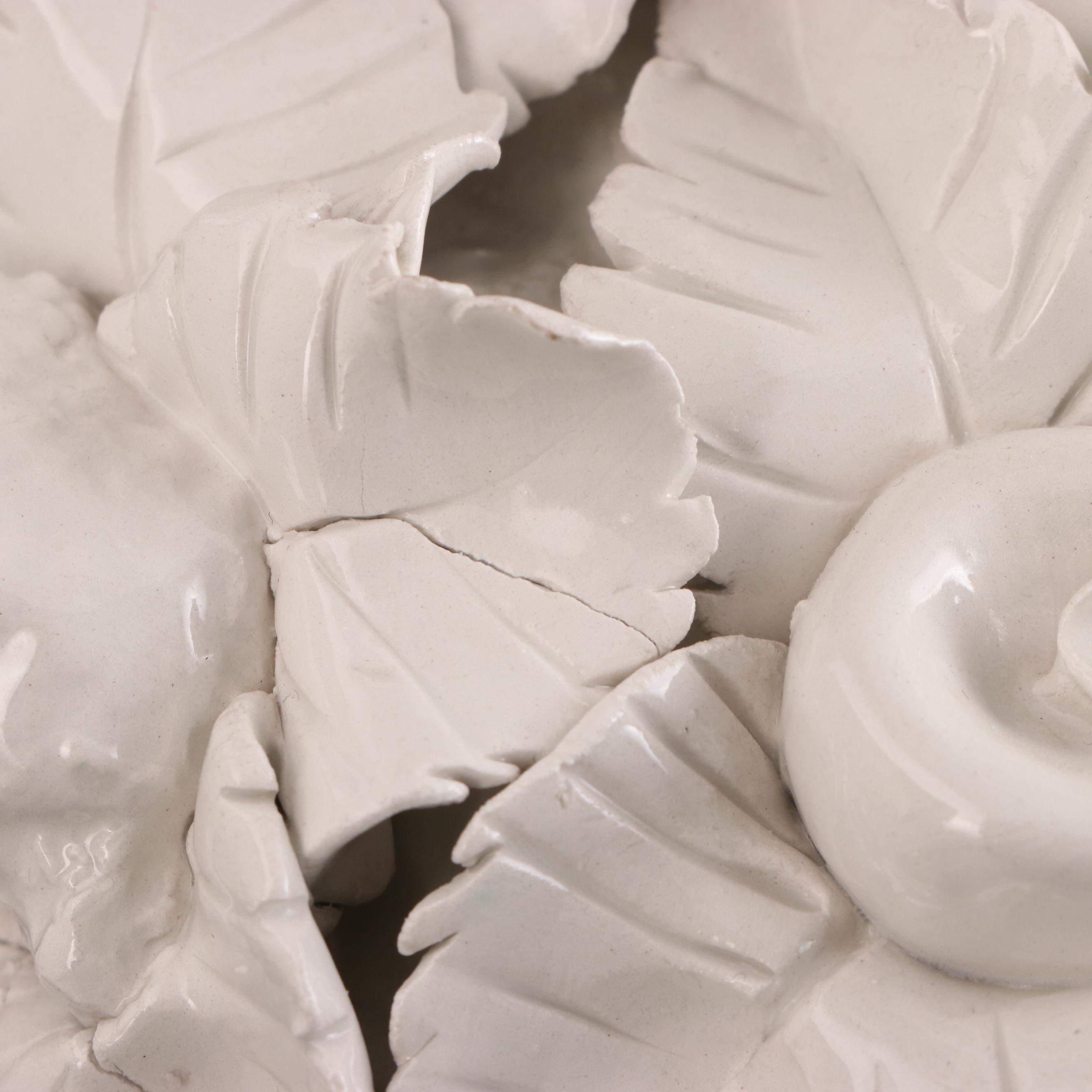 Italian Neoclassical Style Putti and Fruit Motif Ceramic Centerpiece